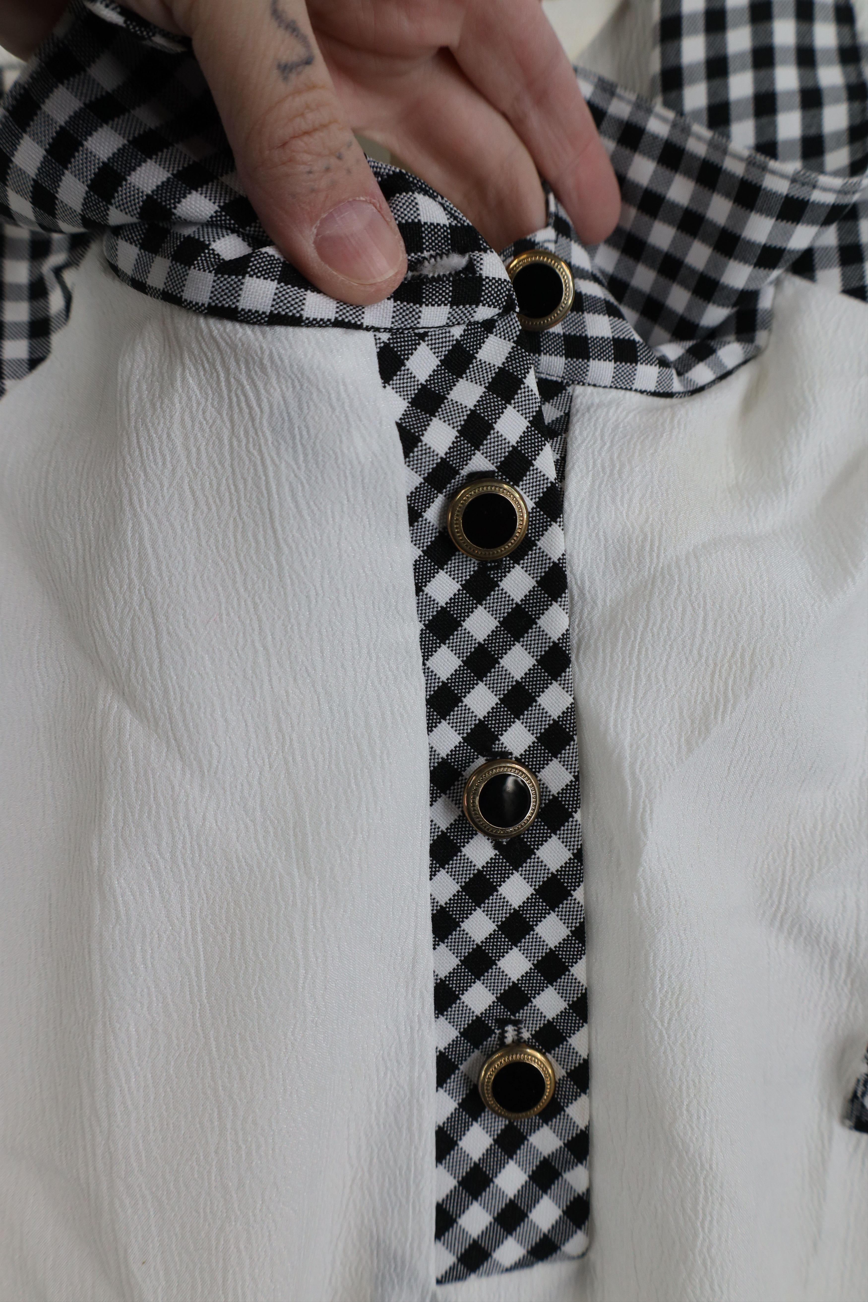 Vintage Vintage 90s Streetwear Gingham Plaid Pullover Polo Shirt USA Size M / US 6-8 / IT 42-44 - 5 Thumbnail