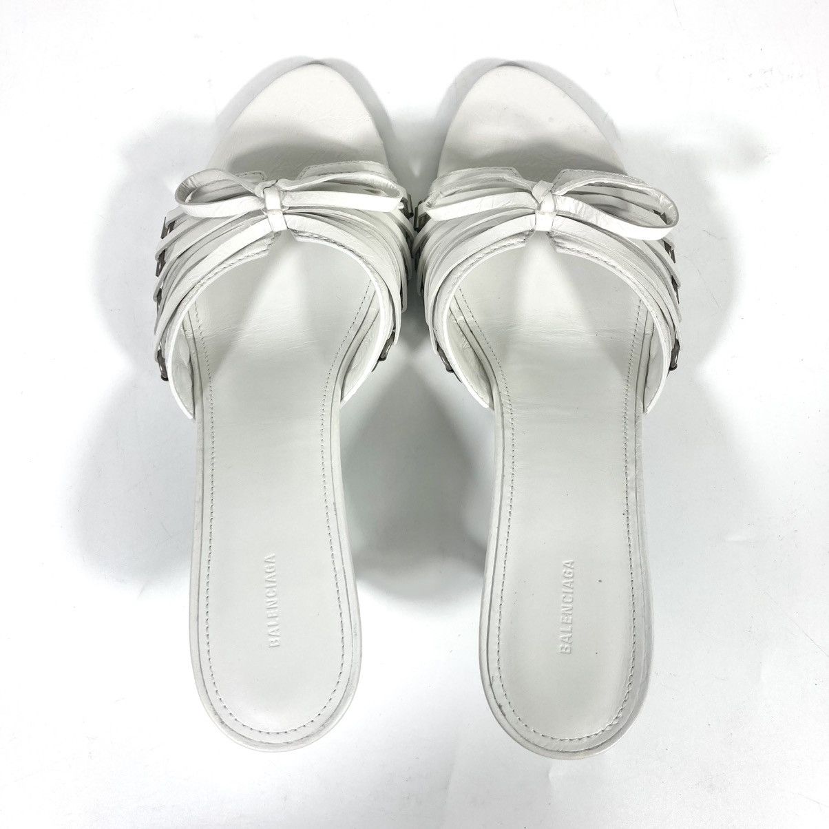 Balenciaga Balenciaga Cagole High Heel Slide Sandals Optic White 40 Size US 10 / IT 40 - 13 Thumbnail