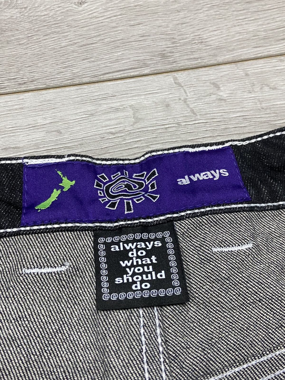 always do what you should do Adwysd washed black denim jeans rap pant Size US 34 / EU 50 - 3 Thumbnail