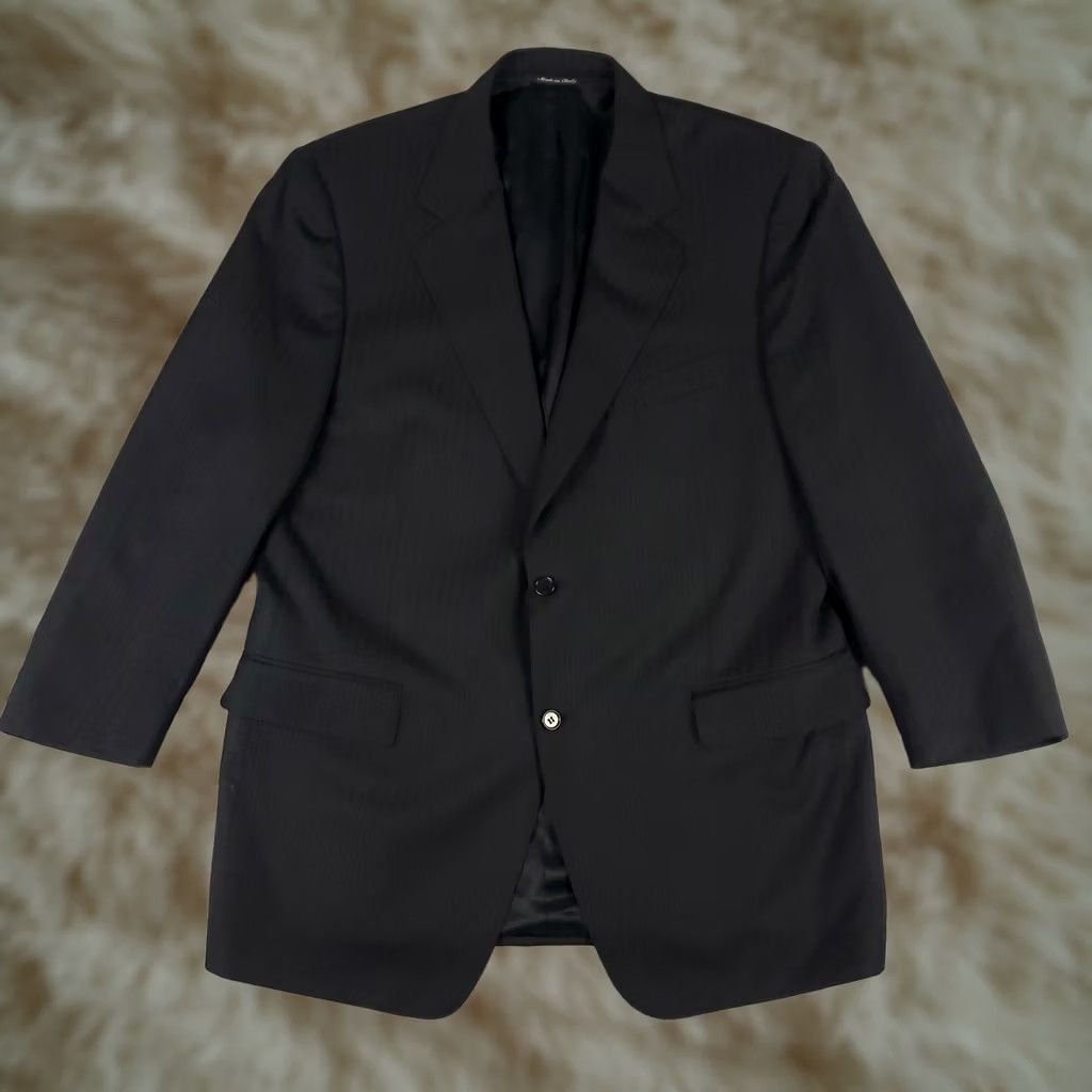 Canali Canali Blazer Mens Size 44 US 54/EU Black Wool Italy Sport Coat Jacket Size 44R - 1 Thumbnail