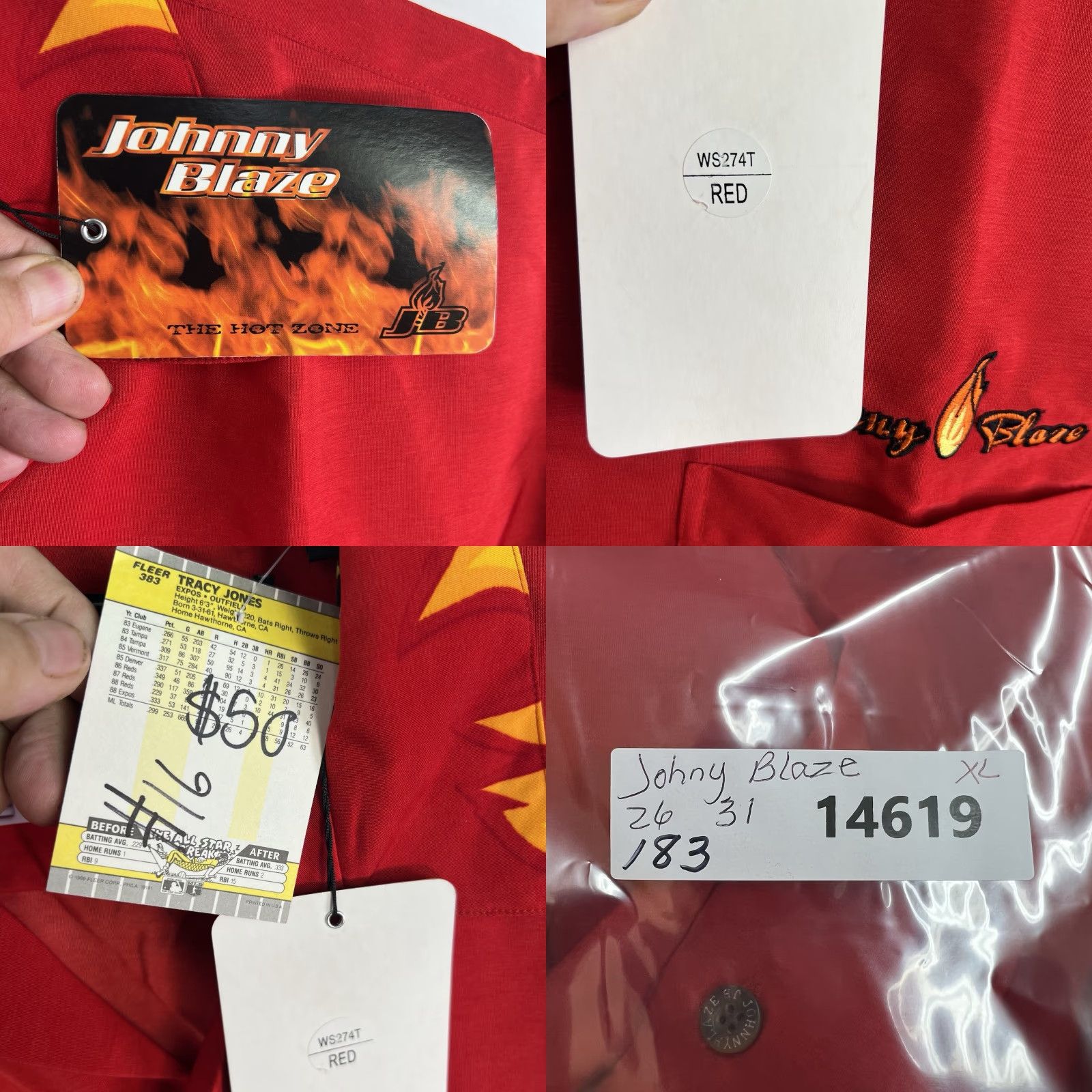 Vintage VINTAGE Johnny Blaze Button-Up Shirt Mens XL Red AOP Fire Y2K Graphic Print Embroidered Short Sleeve Casual Regular Fit Size US XL / EU 56 / 4 - 8 Thumbnail