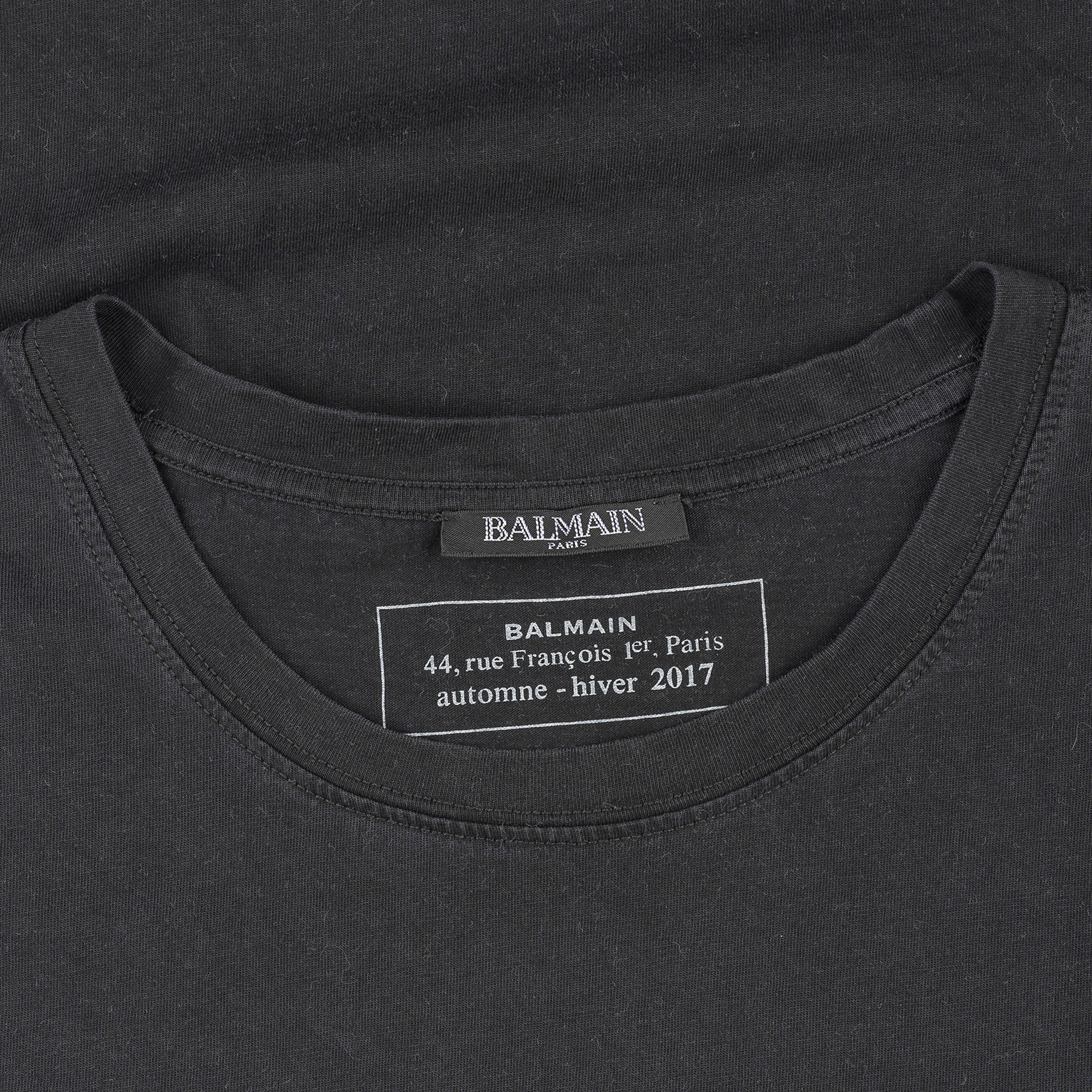 Balmain Balmain Paris 2017 AW "BALMAIN LIFE" Black T-Shirt Size US L / EU 52-54 / 3 - 4 Thumbnail