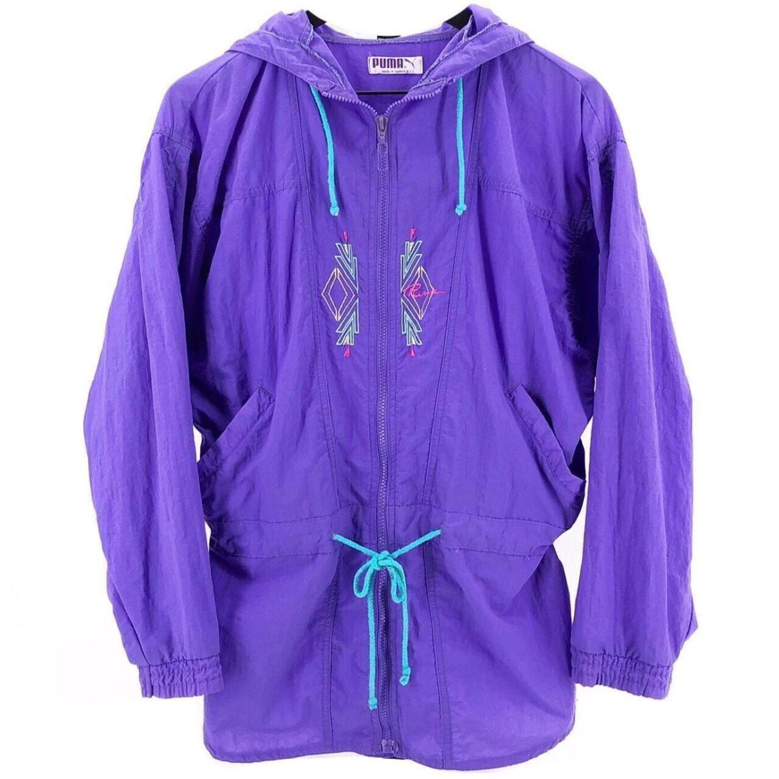90'S Vintage Puma Windbreaker, Men's Size XL Nylon black type Vintage Second Hand