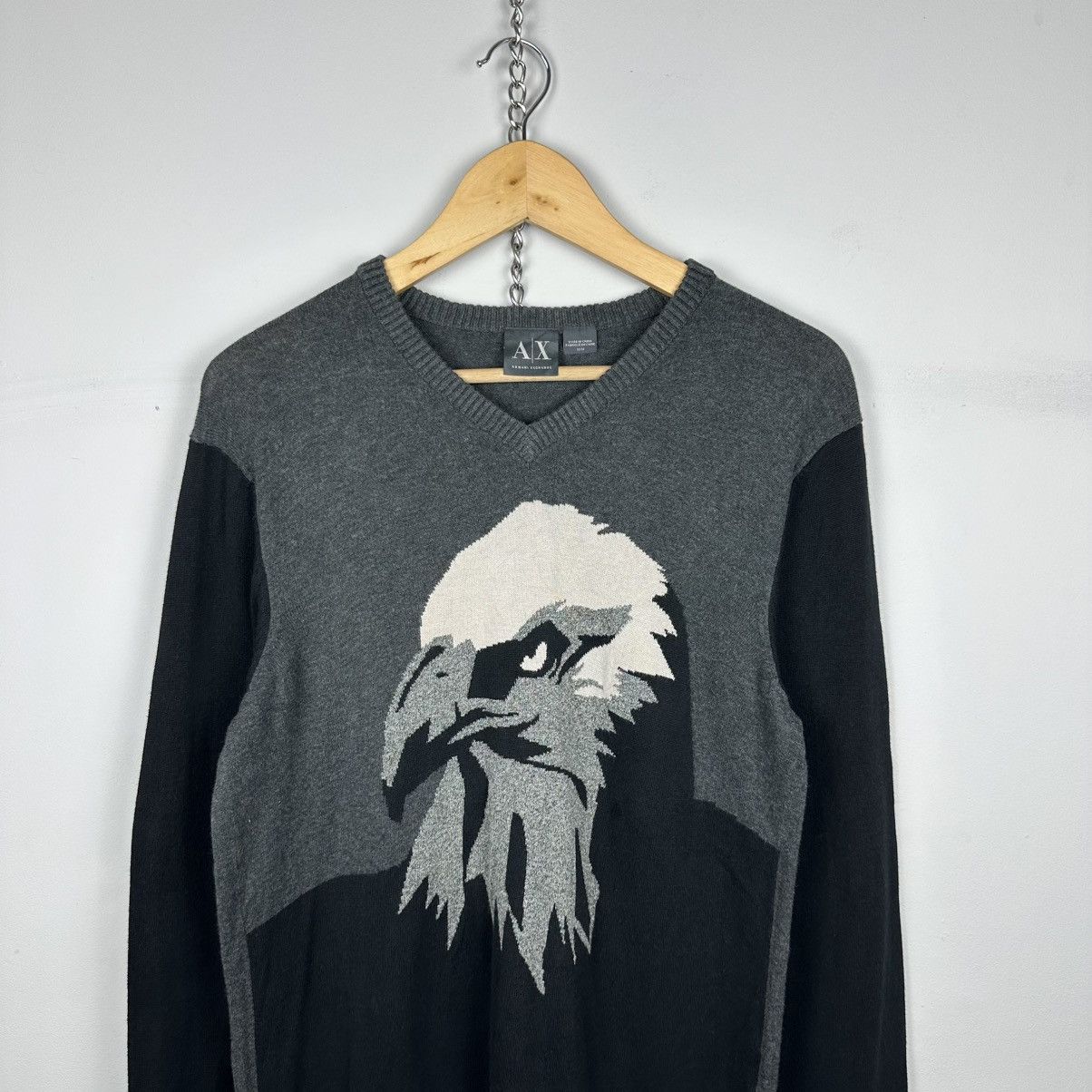 Armani Exchange Vintage Armani Exchange Eagle Knitted Sweater Size US M / EU 48-50 / 2 - 2 Thumbnail