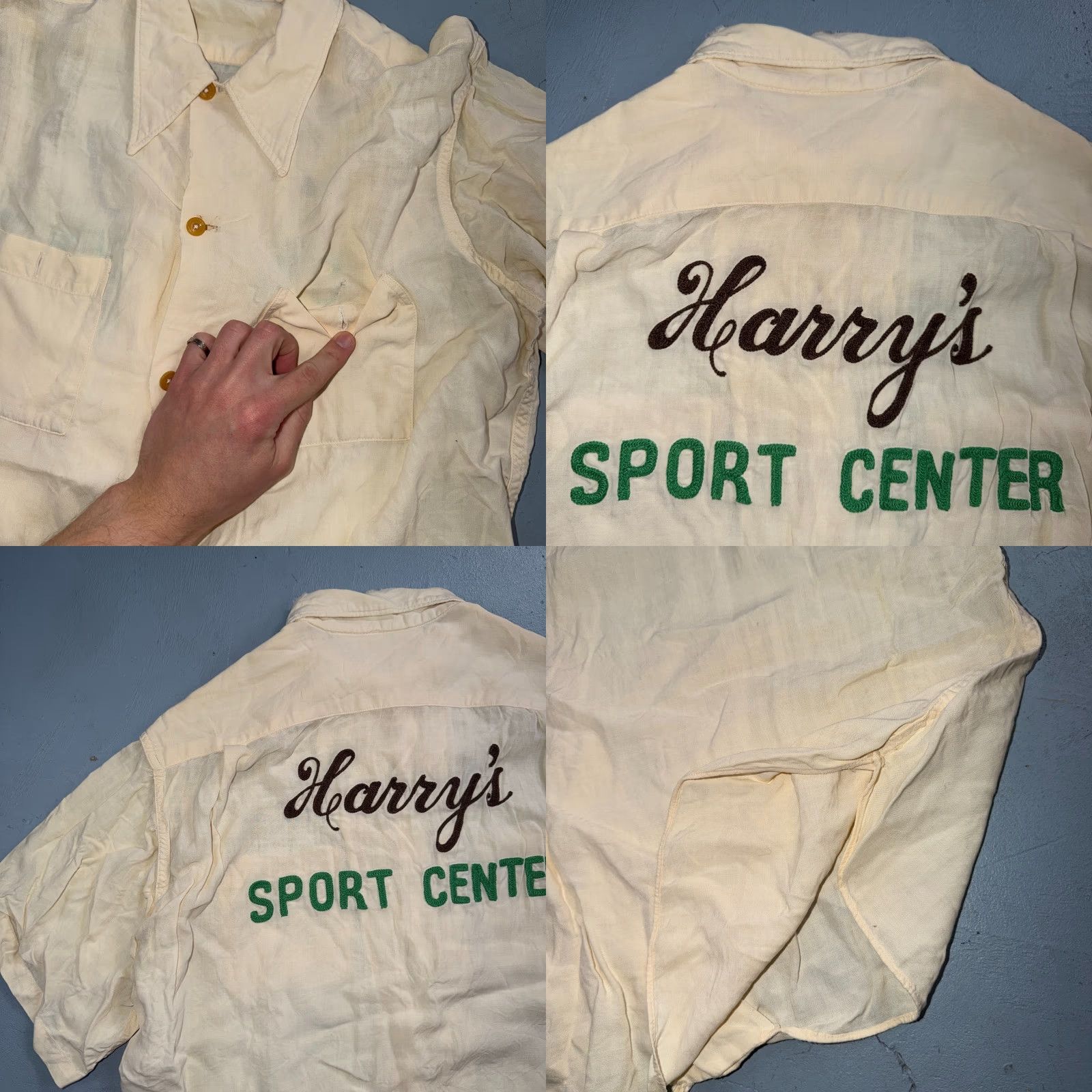 Nat Nast VTG Nat Nast Shirt 1950s Button-Up Short Sleeve Collared Silk Cotton Gabardine Rayon Yellow Mens M Retro 50s Rockabilly Embroidered Pleated Rare Size US M / EU 48-50 / 2 - 9 Thumbnail
