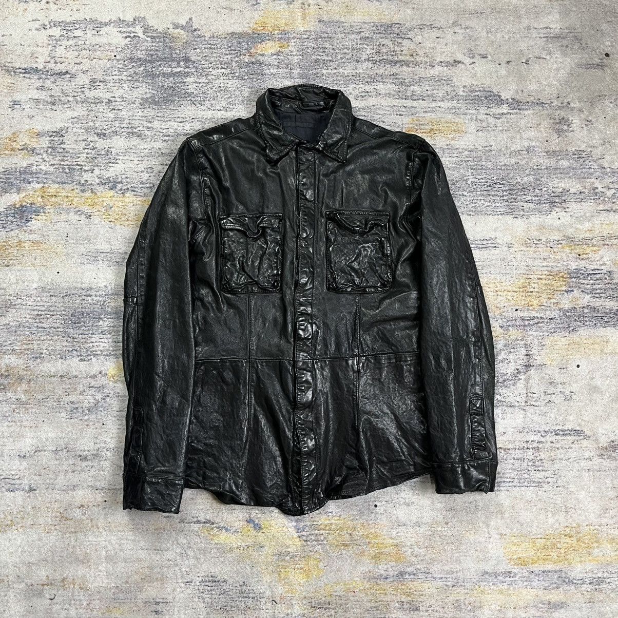 Isamu Katayama Backlash Luva tram wrinkled leather jacket guidi ccp style Size US M / EU 48-50 / 2 - 2 Thumbnail