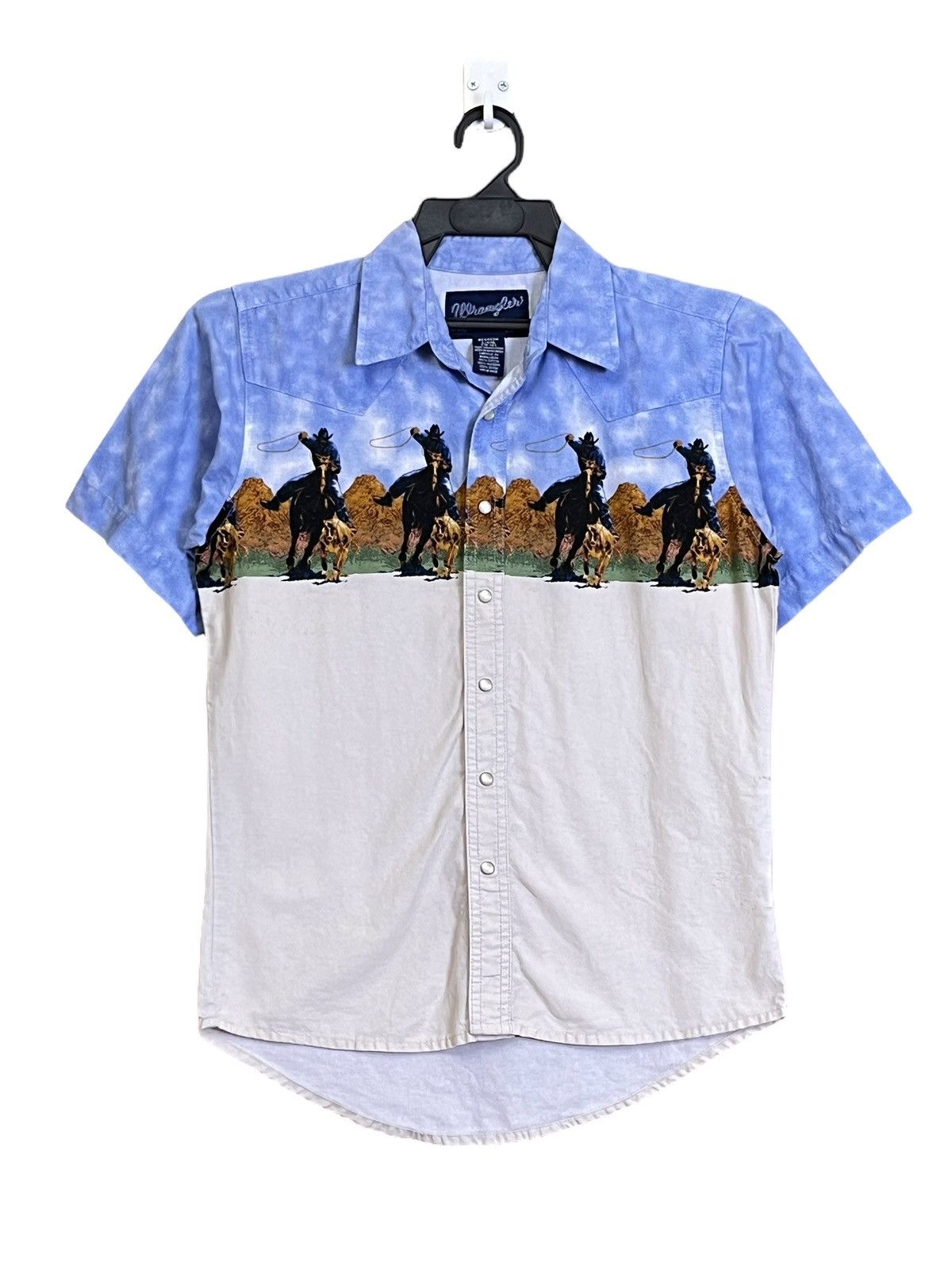 Wrangler RARE🔥VINTAGE WRANGLER COWBOYS WESTERN BUTTON UPS SHIRT Size US XS / EU 42 / 0 - 1 Thumbnail