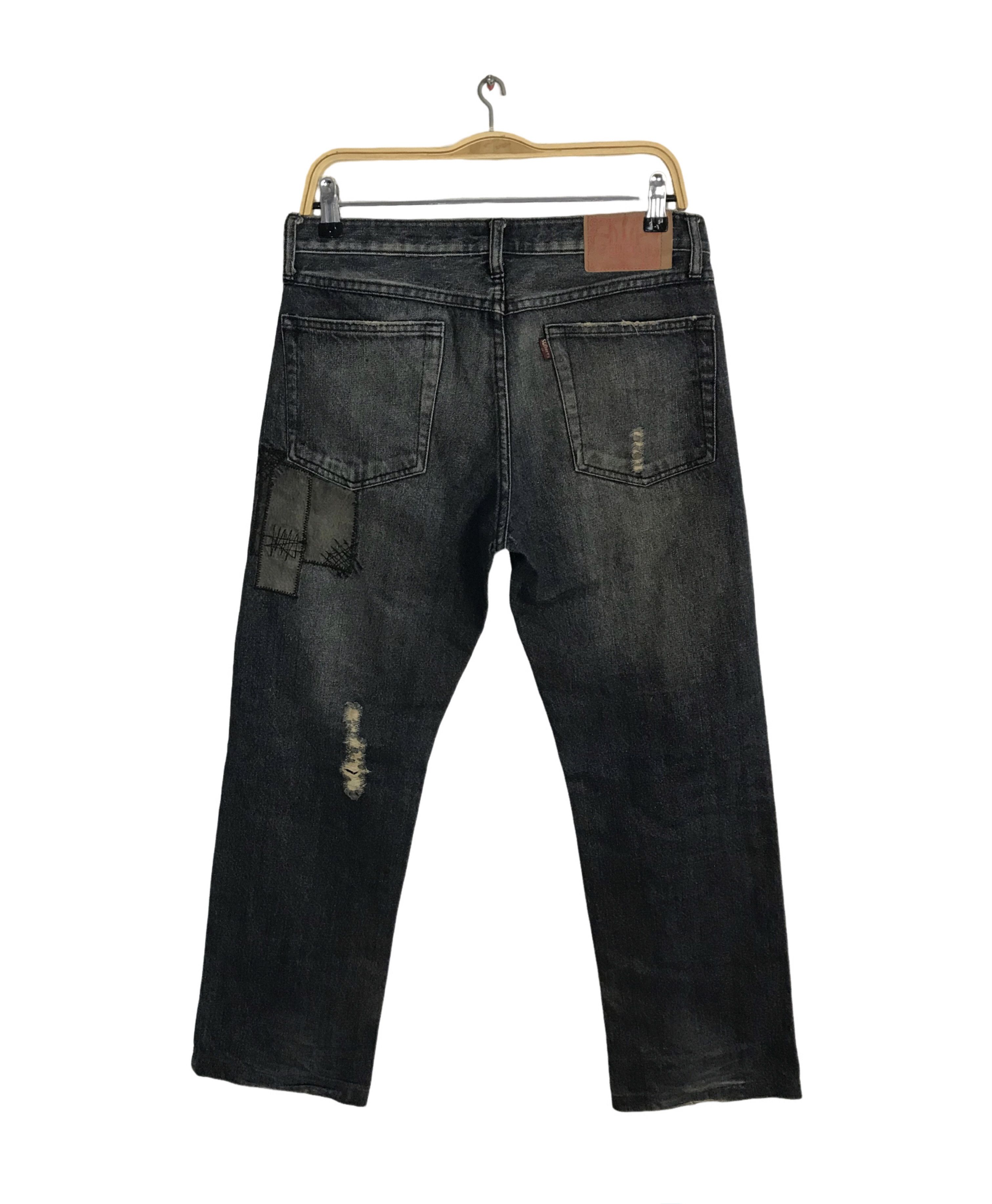Other Solberry Distressed Art Patchworks Indigo Denim Jeans Size US 32 / EU 48 - 2 Thumbnail
