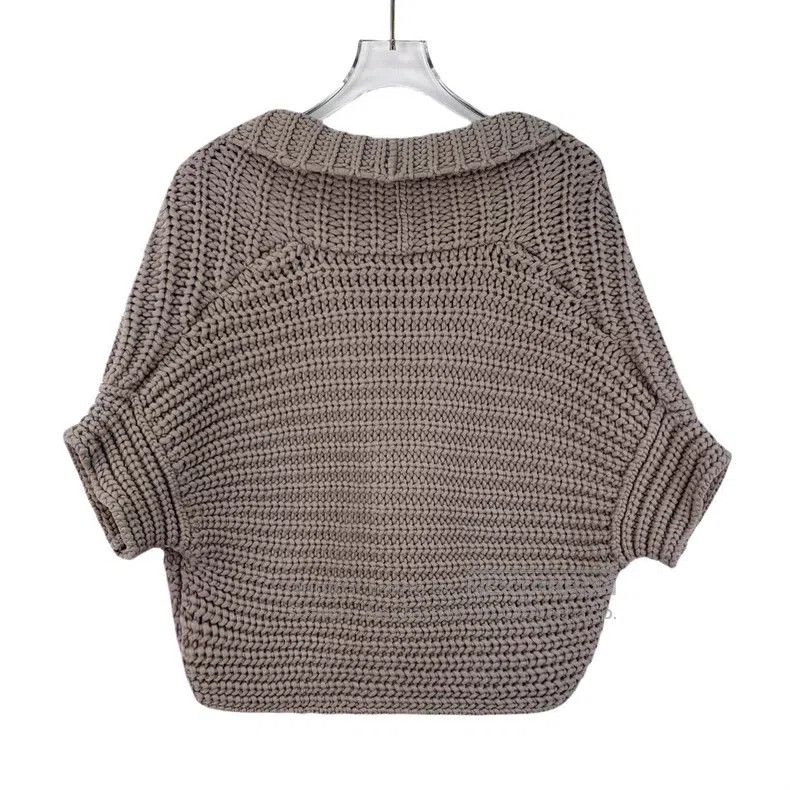 Brunello Cucinelli Brunello Cucinelli Caramel cotton short-sleeve knitted swe Size S / US 4 / IT 40 - 2 Thumbnail