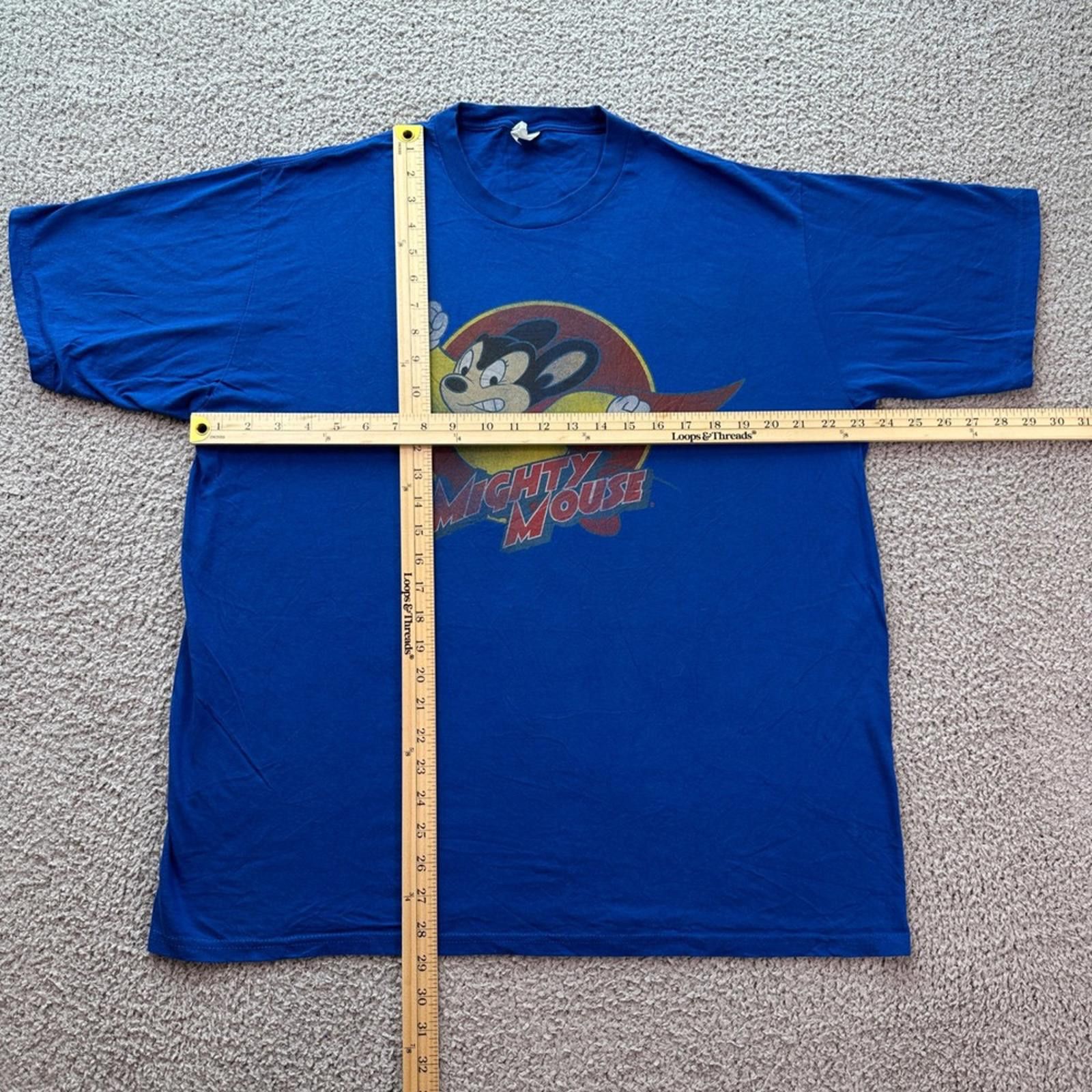 Other Mighty Mouse Graphic T Shirt Blue XL Ring Spun Fan Favorite Size US XL / EU 56 / 4 - 2 Thumbnail