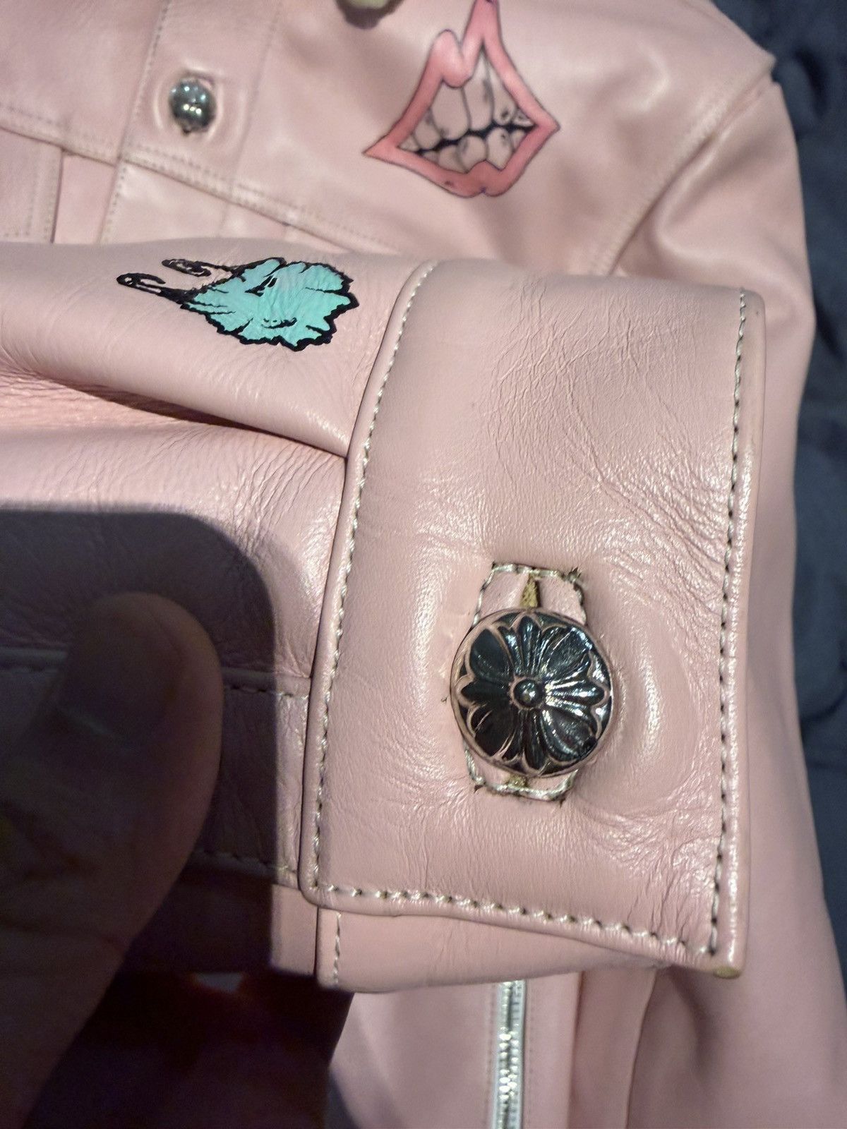 Chrome Hearts Matty boy 1 of 1 pink shearling leather jacket Size US L / EU 52-54 / 3 - 13 Thumbnail