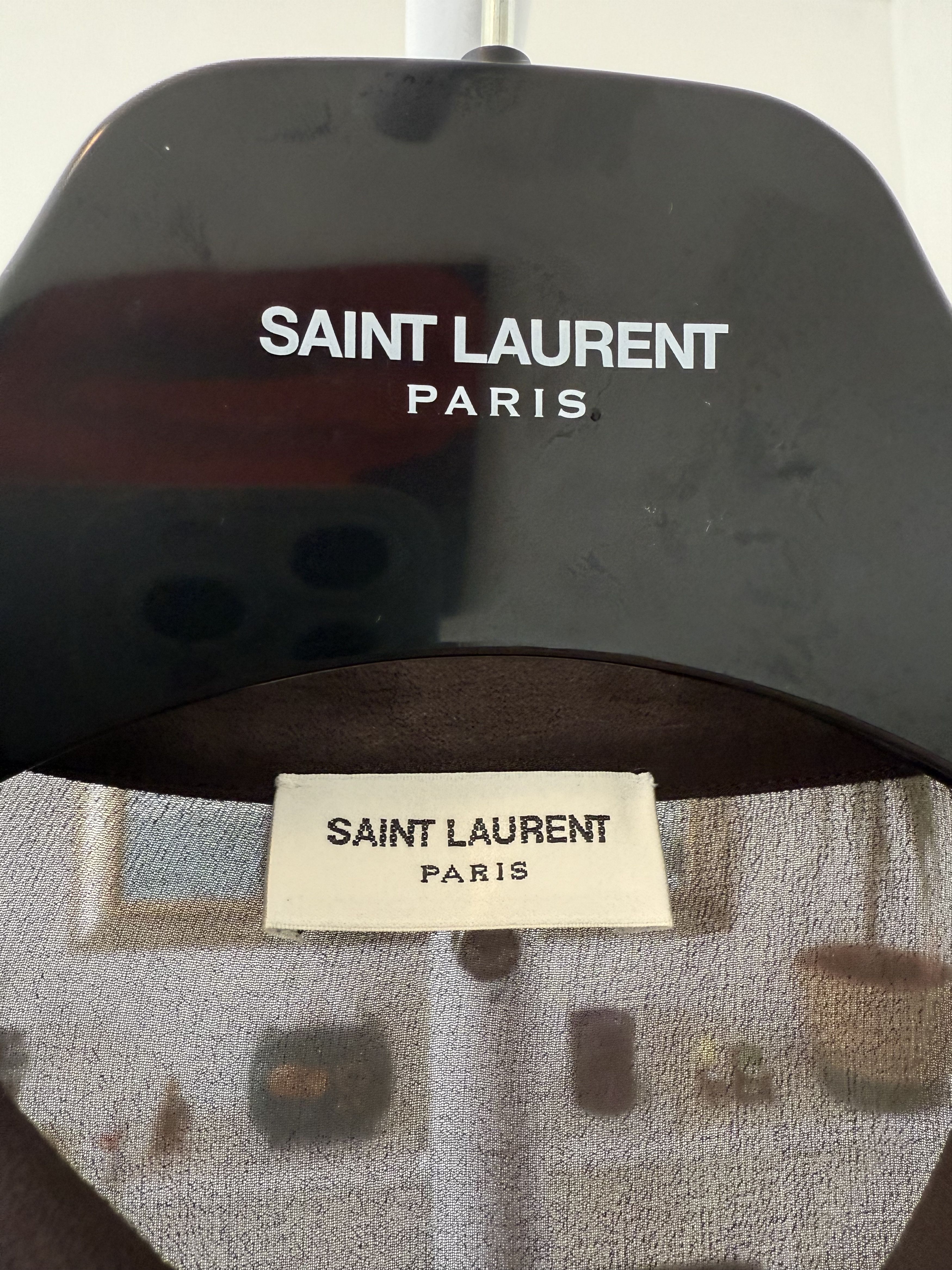 Saint Laurent Paris SS23 Saint Laurent Silk Brown Shirt Size US M / EU 48-50 / 2 - 9 Thumbnail