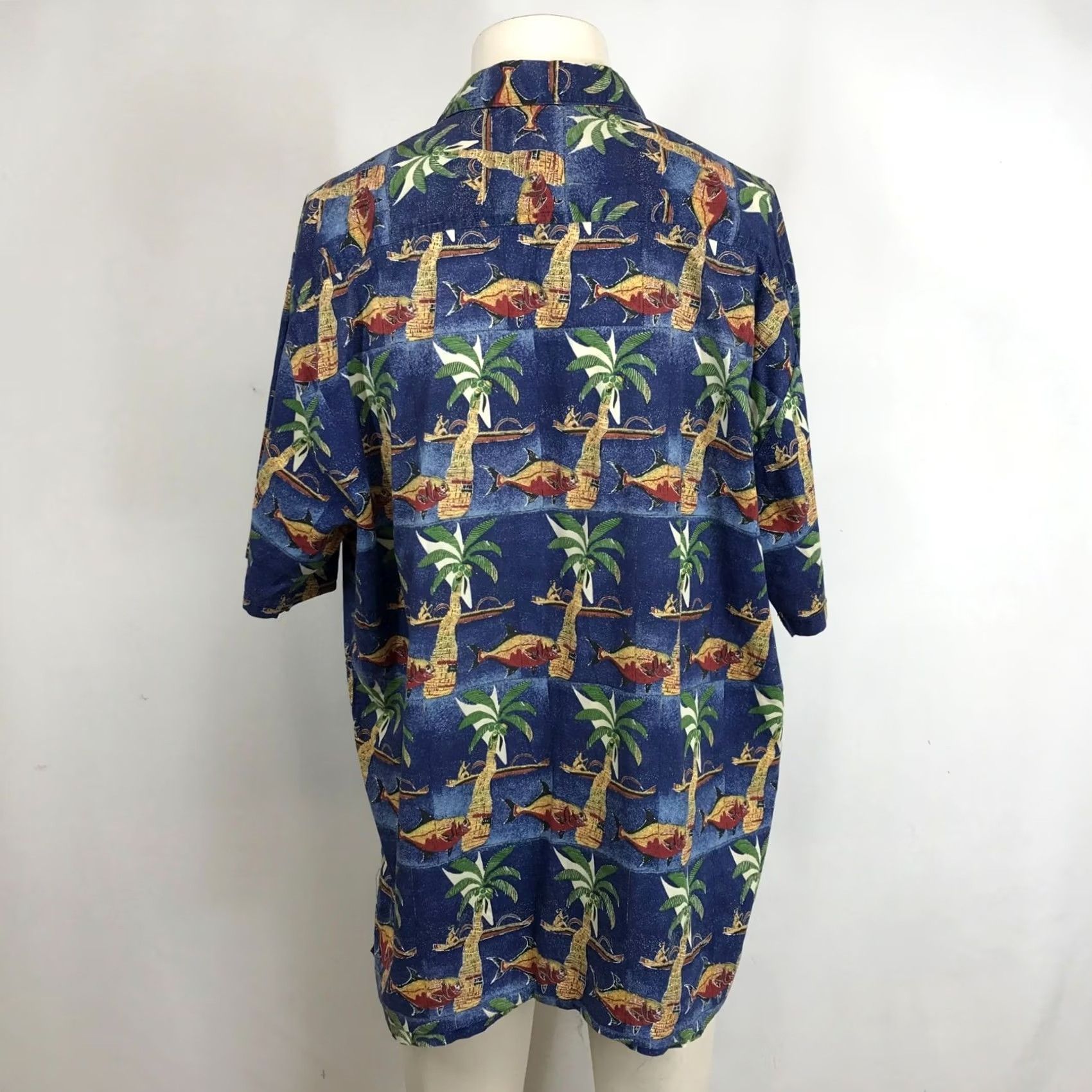 Vintage Kahala Mens XL Blue Hawaiian Shirt Button Collared 100% Cotton Size US XL / EU 56 / 4 - 6 Thumbnail