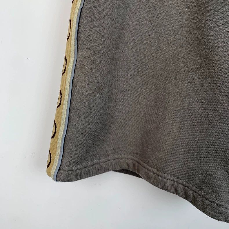 Gucci Gucci Size L Gray logo striped drawstring cotton shorts si Size US 34 / EU 50 - 4 Thumbnail