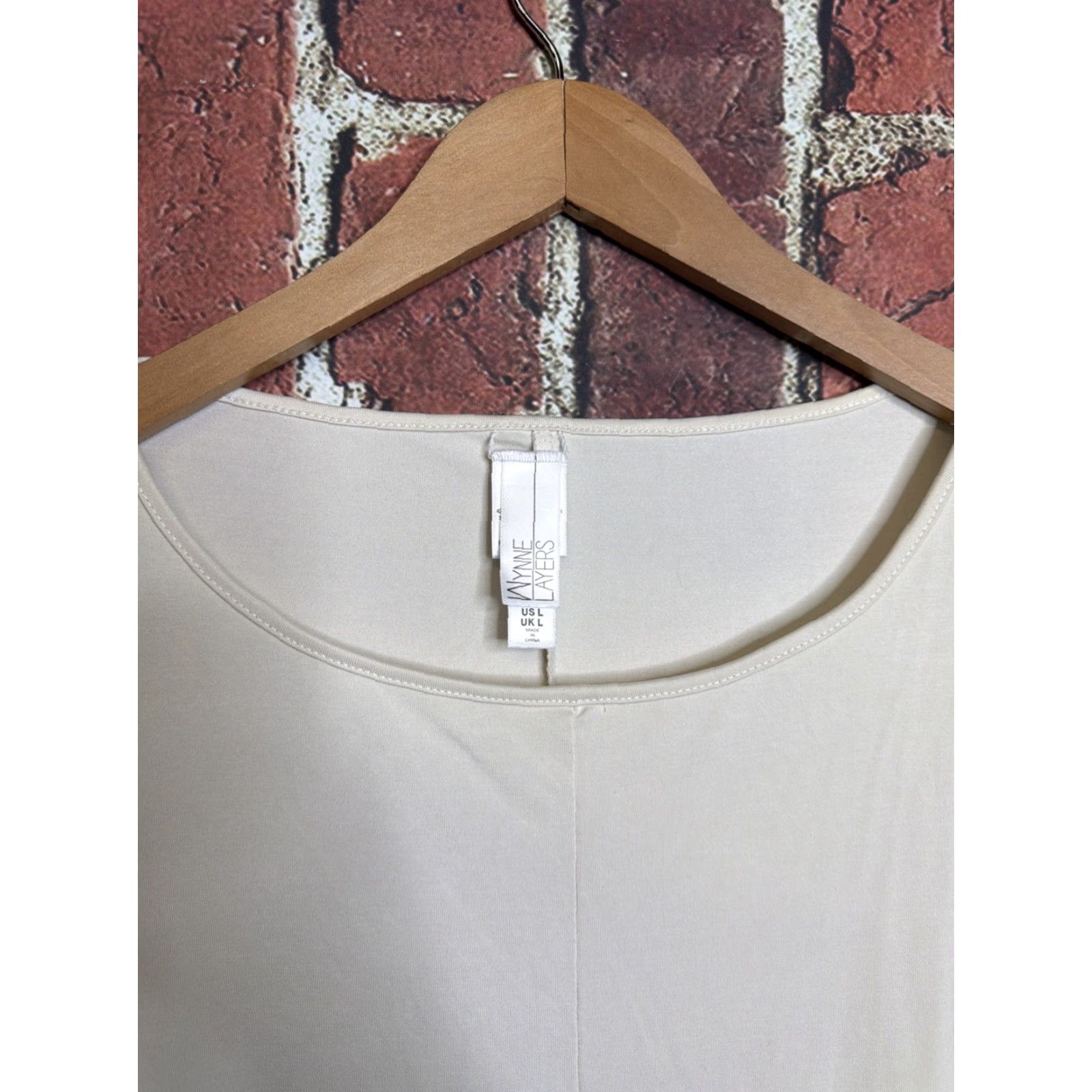 Vintage MARLA WYNNE Layers Blouse Beige LONG SLEEVE Large Womens Size L / US 10 / IT 46 - 2 Thumbnail