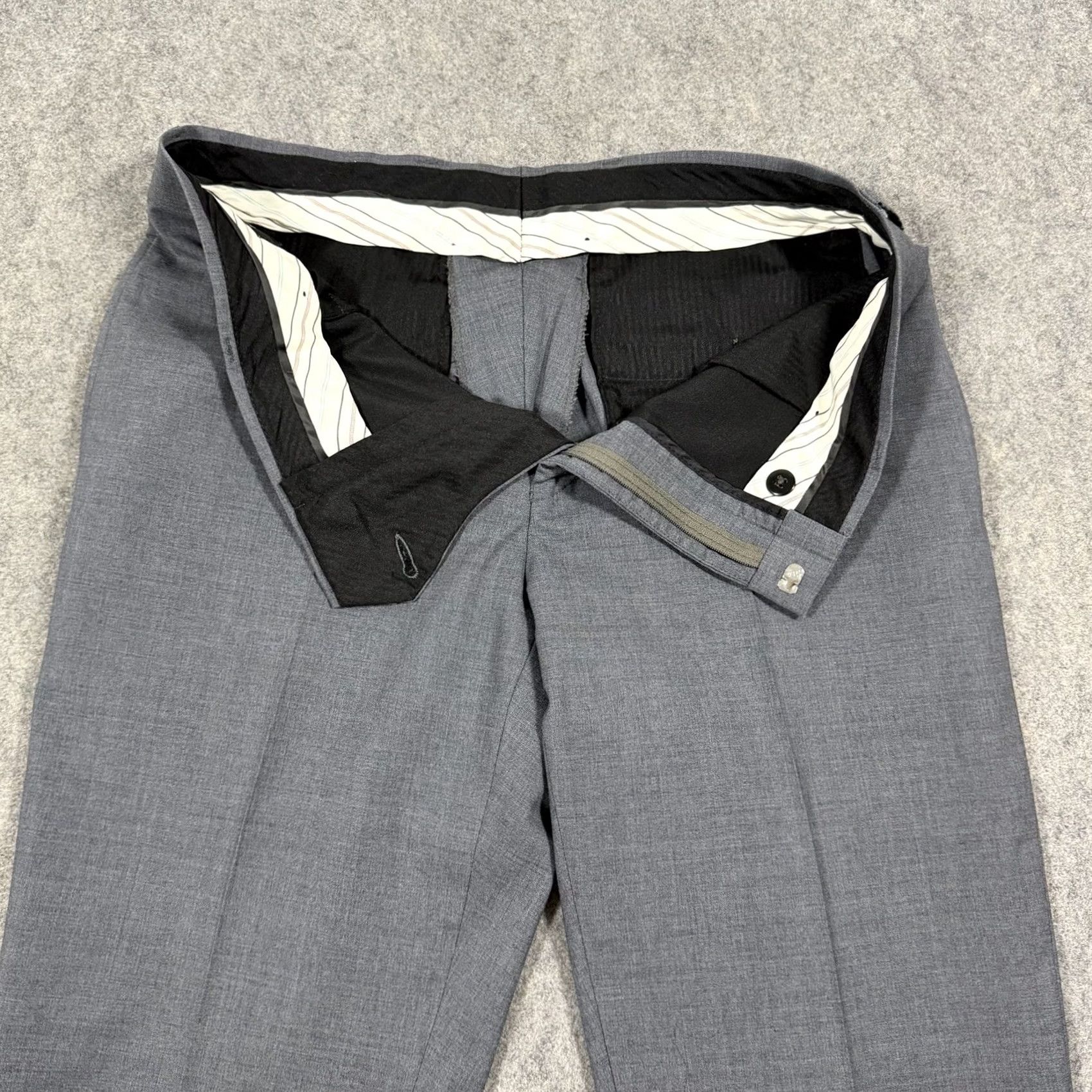 Ralph Lauren Lauren Ralph Lauren Slim Fit Trouser Pants Men's 32Wx30L Gray Wool Flat Front Button Zipper Pockets Slim Fit 80s 90s Cities USA Modern Mens Size US 32 / EU 48 - 5 Thumbnail