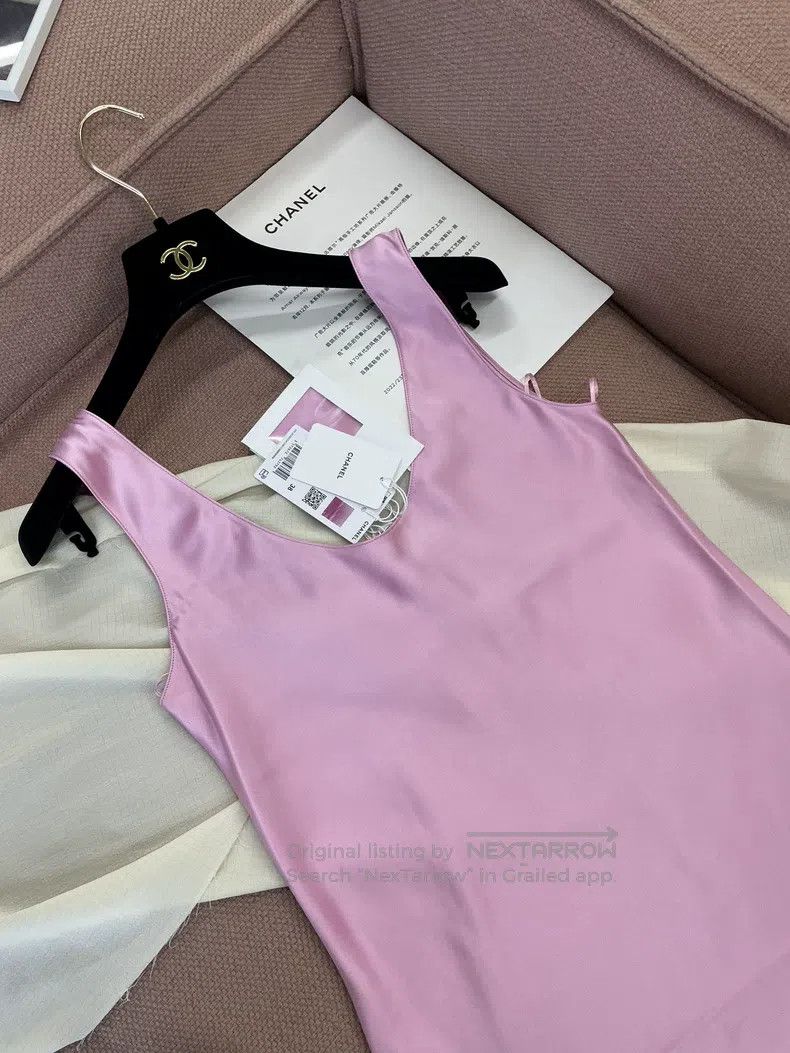 Chanel Chanel 23P pink silk satin dress Size XS / US 0-2 / IT 36-38 - 2 Thumbnail