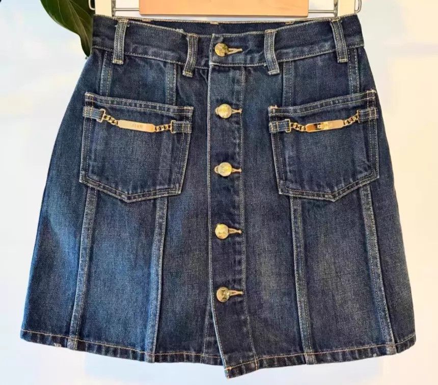 Celine Celine Women's Logo-Embellished Short Skirt Size 24" / US 00 / IT 34 - 1 Thumbnail