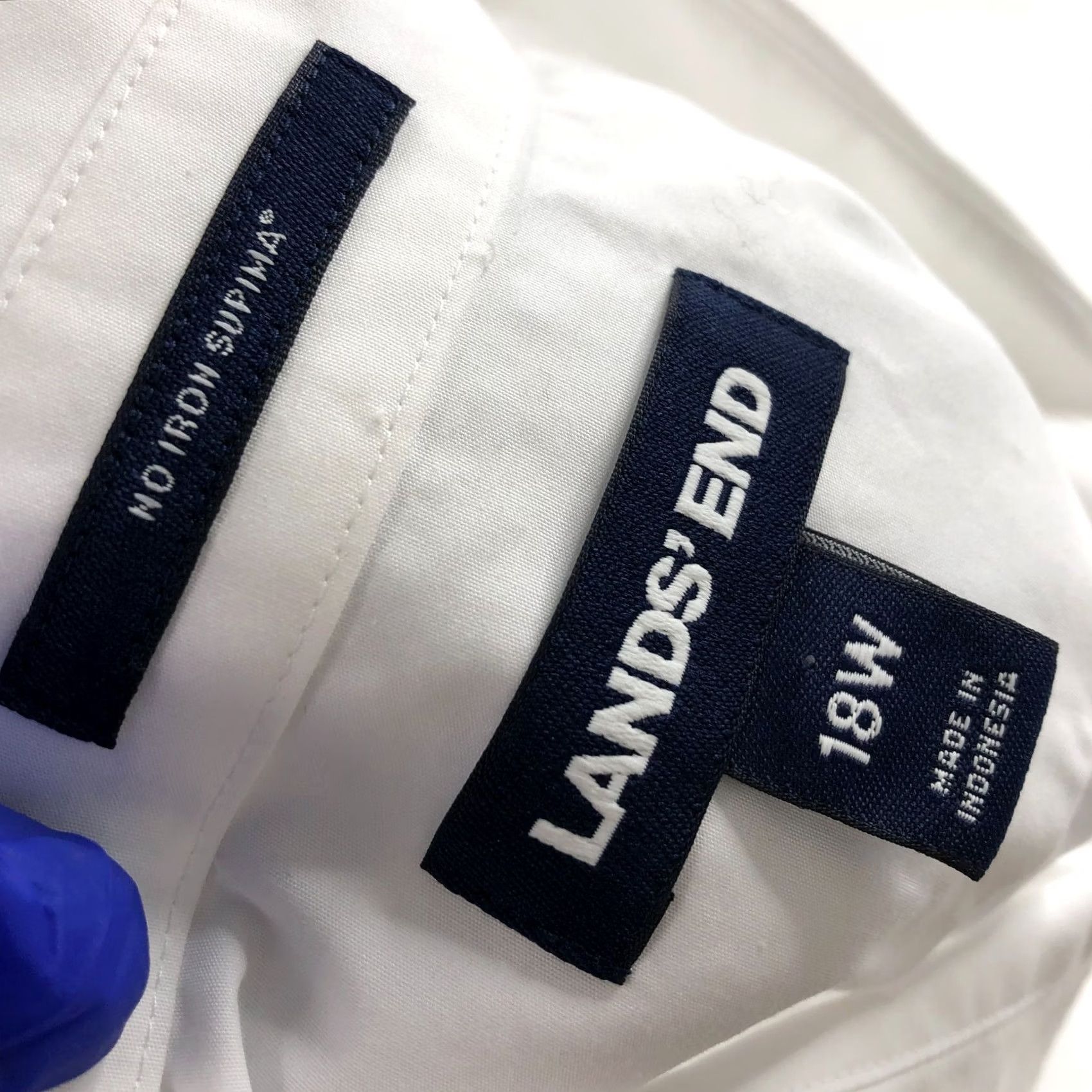 Lands' End Lands' End No Iron Supima Plus 18W Women's Button Long Sleeve Shirt White MINT Shirt Adult Womens 18W White Non-Iron Button-Up Man Size XXL / US 16-18 / IT 52-54 - 8 Thumbnail