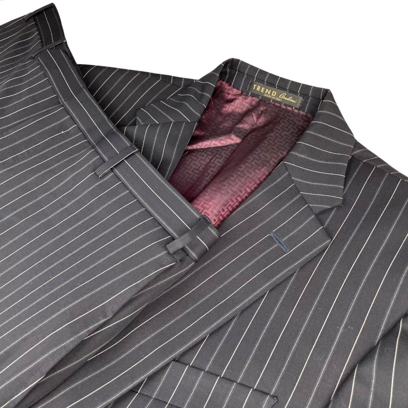 Corneliani Corneliani Trend Men's 2-Button Suit Black Pinstripe • Italy • 42L | 34x32 Size 42R - 2 Thumbnail