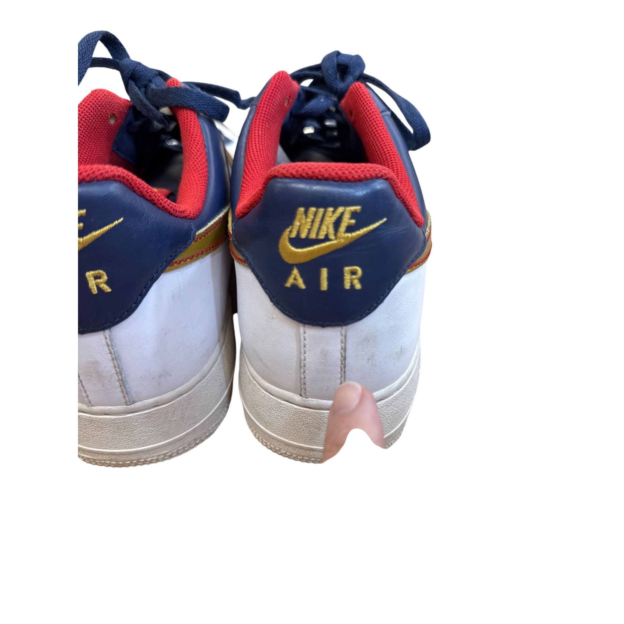 Nike Nike Air Force 1 82 Barkley mens White/Gold/Blue Low-Top Sne Size US 13 / EU 46 - 8 Thumbnail