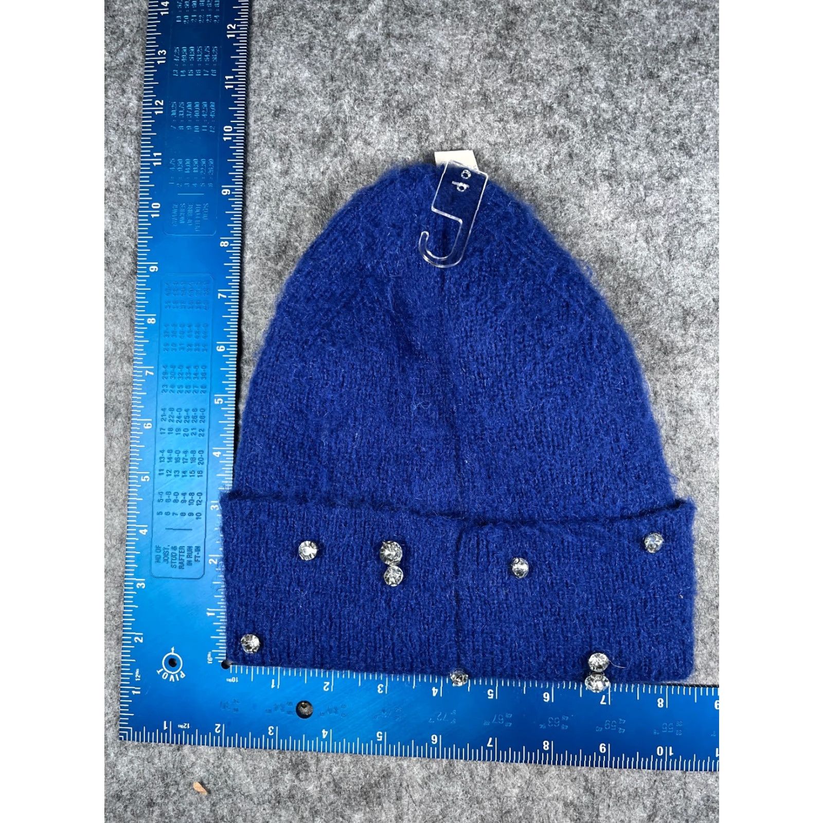 Vintage A New Day Beanie Women One Size Blue Knit Jewel Embellished Rhinestone Studded NEW Size ONE SIZE - 4 Thumbnail