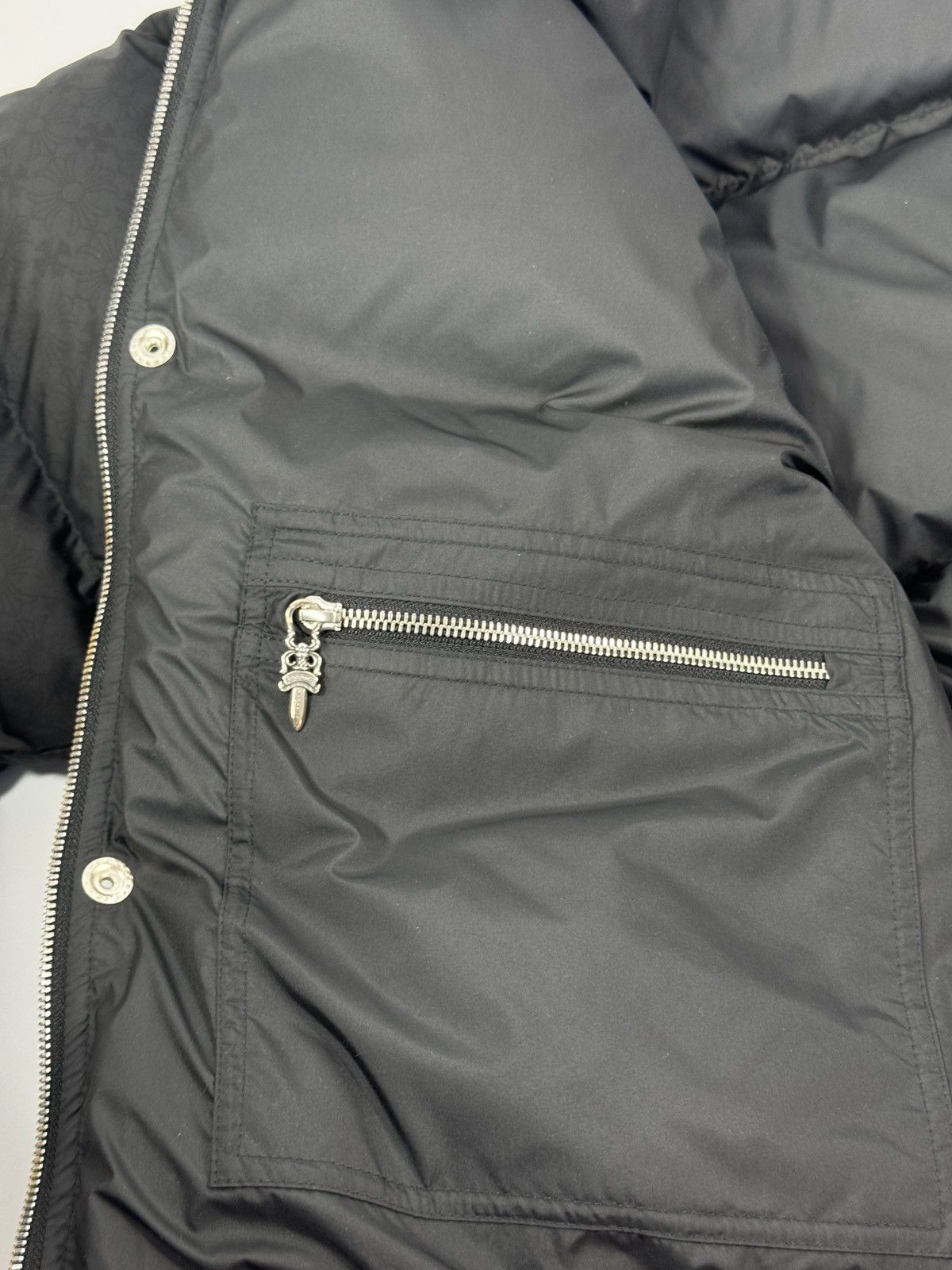 Chrome Hearts LOGO PRINT PUFFER JACKET WITH SILVER BUTTONS Size US XL / EU 56 / 4 - 14 Thumbnail