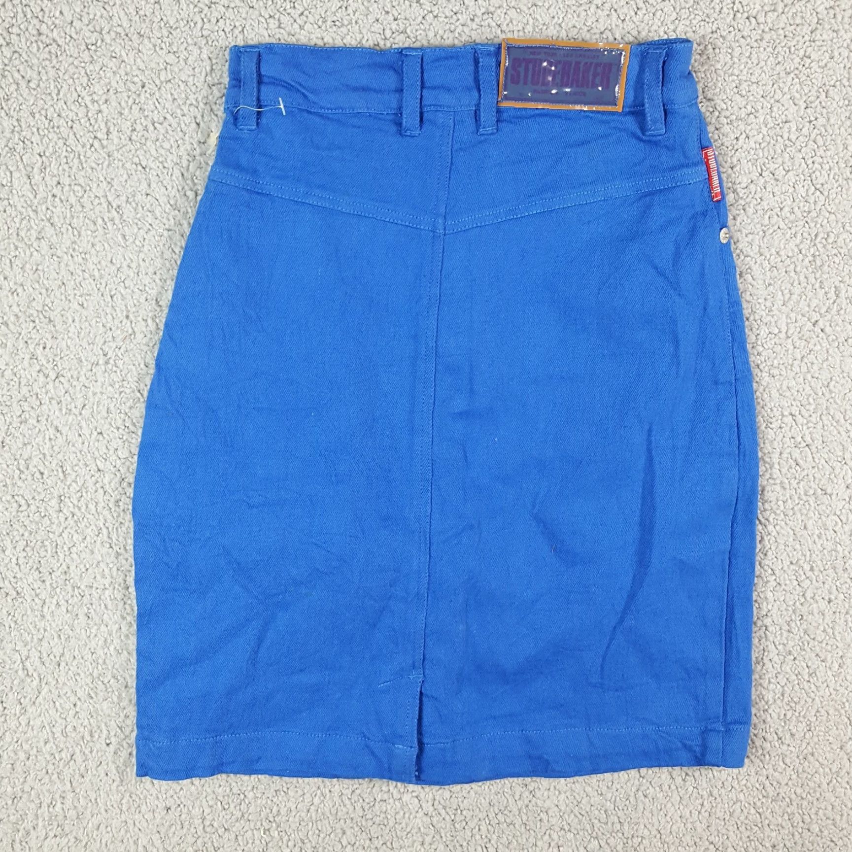 Vintage VINTAGE Studebaker Denim Skirt Mini High Waist - Size 4 - Blue 90s - Womens Size 27" / US 4 / IT 40 - 4 Thumbnail