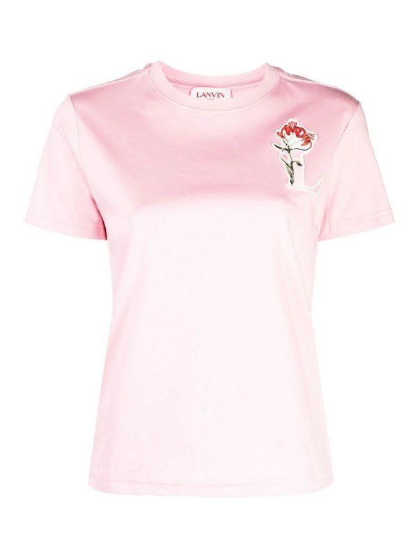 Lanvin o1y0326 Crewneck T-Shirt in Pink Size S / US 4 / IT 40 - 1 Thumbnail