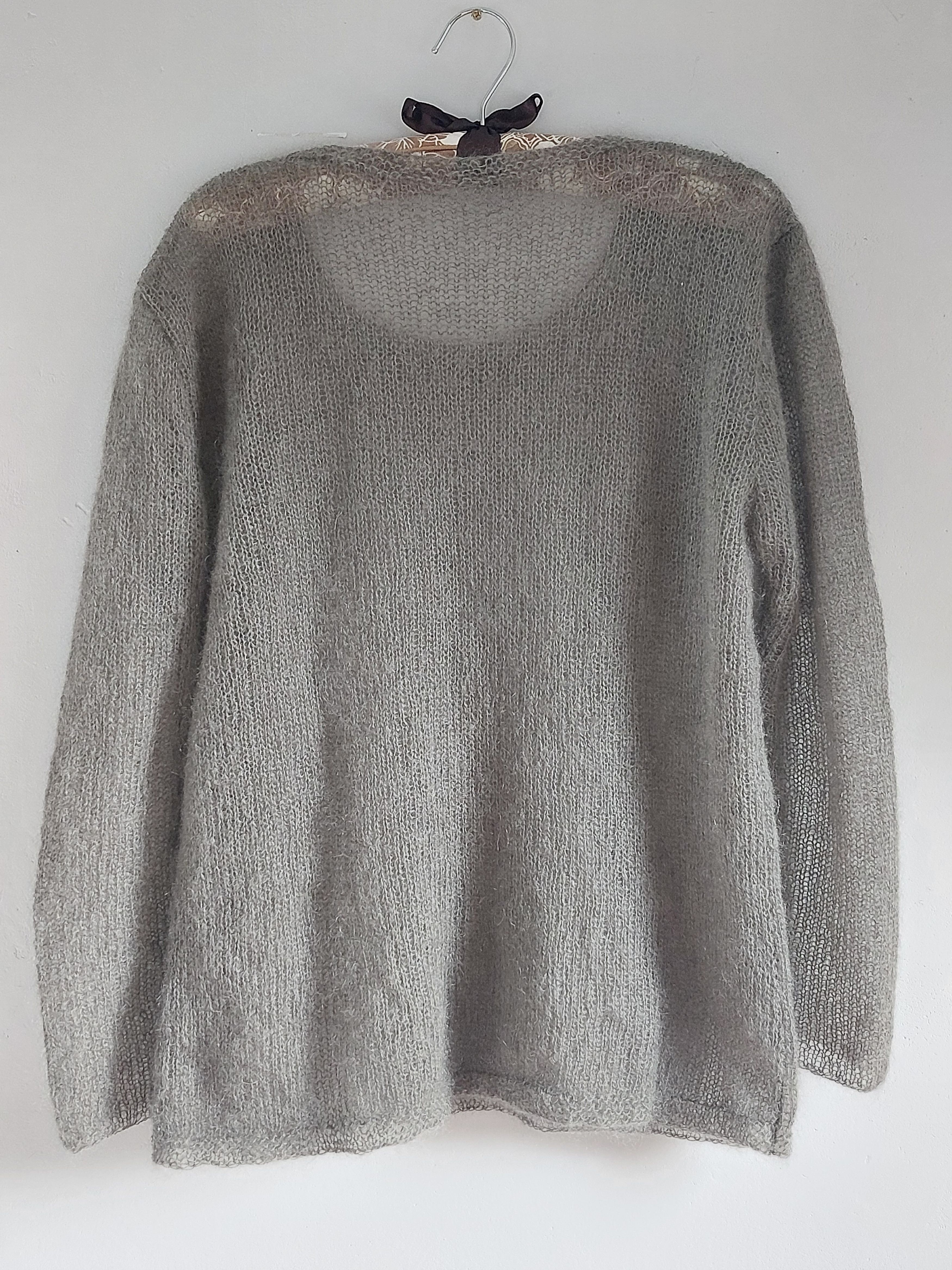 Handmade HANDMADE Kid Mohair Grey Sweater Size L / US 10 / IT 46 - 9 Thumbnail