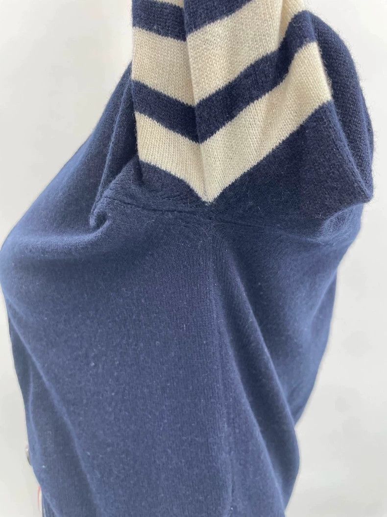 Thom Browne Thom browne Dark blue four-striped cashmere cardigan jacket Size XS / US 0-2 / IT 36-38 - 3 Thumbnail