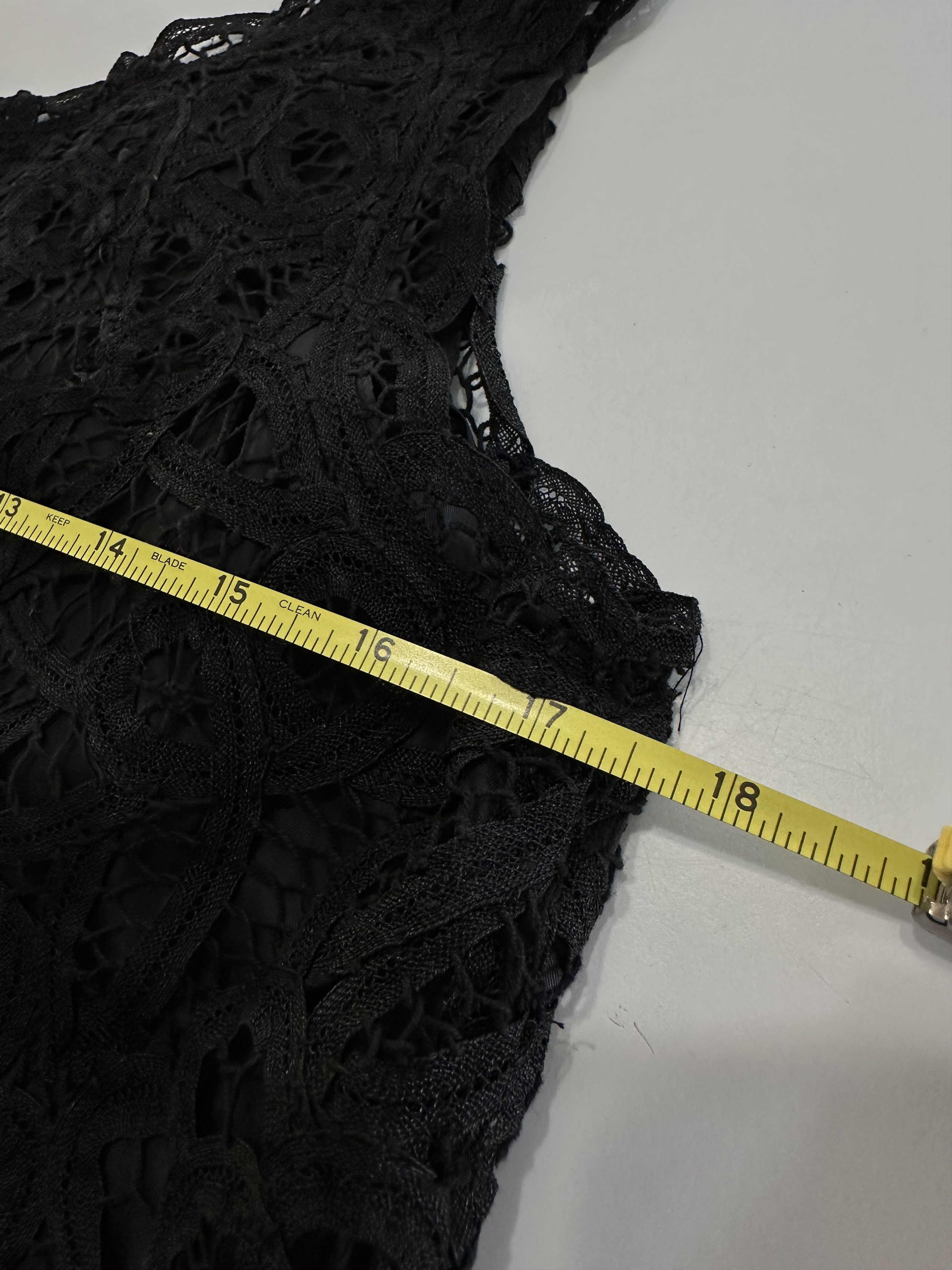 Other Vintage Anne Carson Linen Cotton Lace Crop Top Size 10 Black Size L / US 10 / IT 46 - 5 Thumbnail