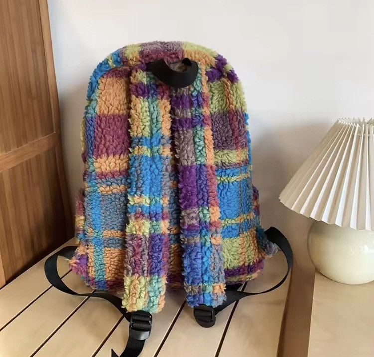 Japanese Brand Unisex Fluffy Plush Capacity Backpack Size ONE SIZE - 5 Thumbnail