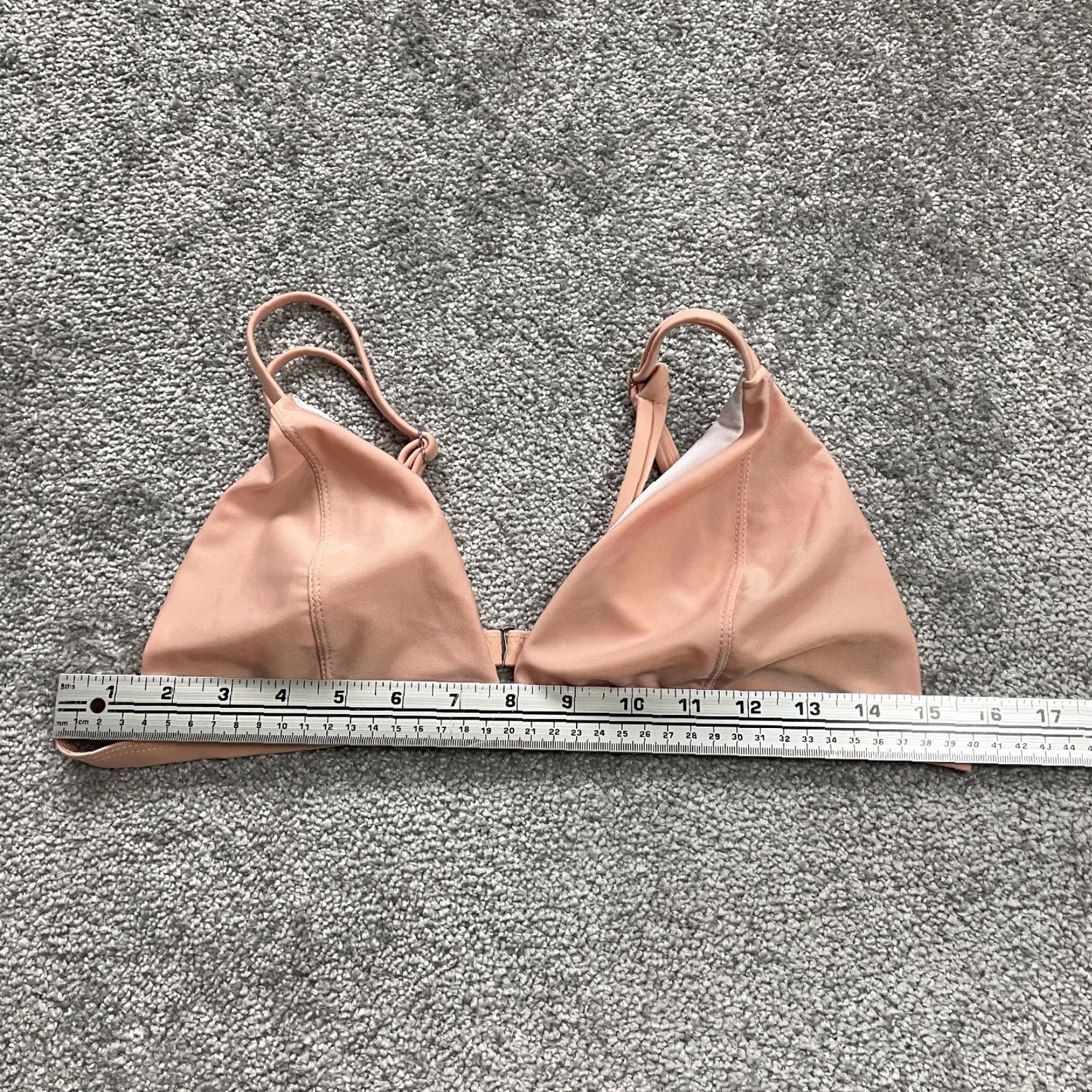 Triangl Unbranded Women’s Medium Solid Peach Triangle Spaghetti Bikini Top Beach Vacation Swimwear Size M / US 6-8 / IT 42-44 - 6 Thumbnail