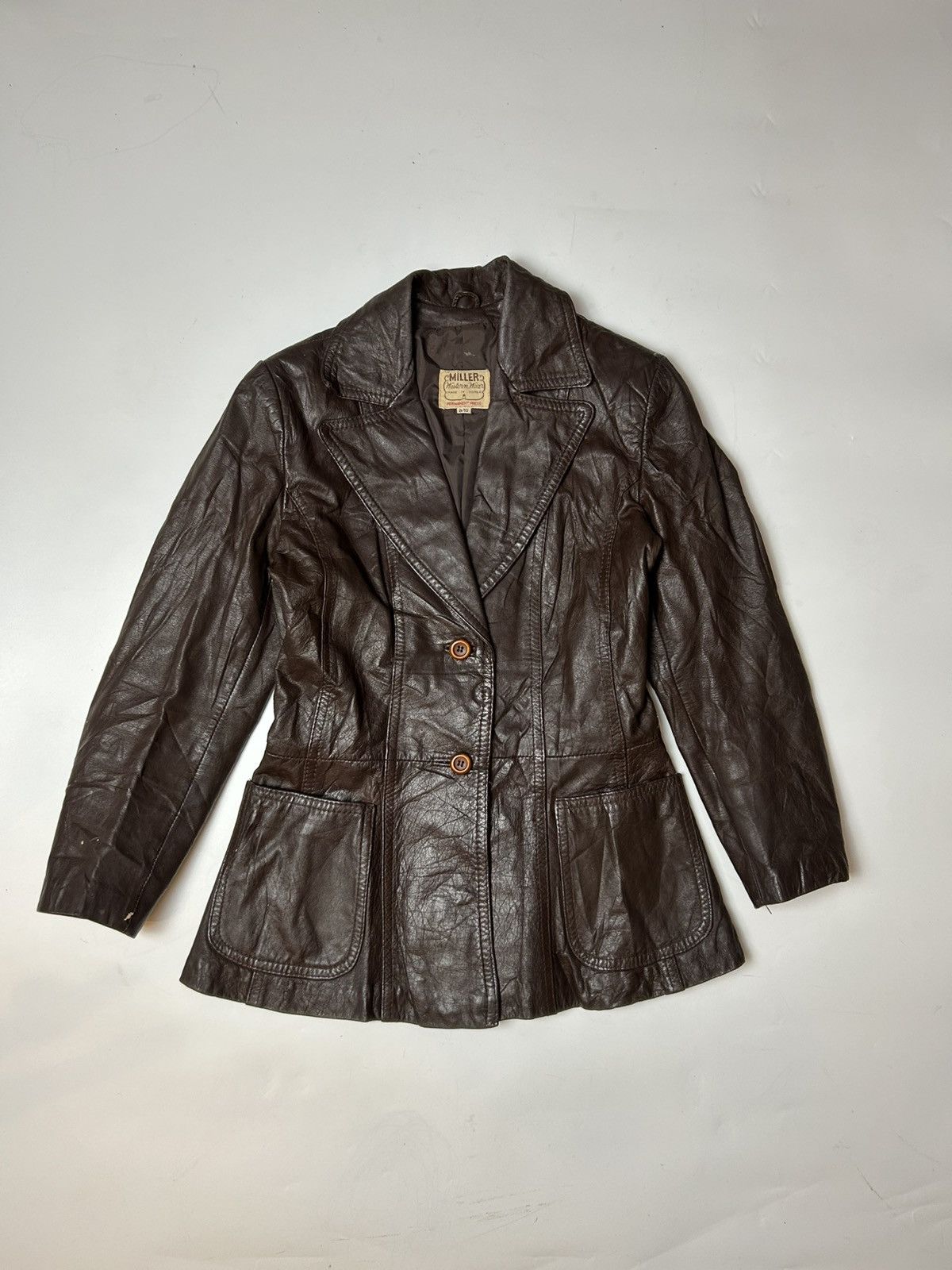 Japanese Brand MILLER LEATHER JACKET Size XS / US 0-2 / IT 36-38 - 1 Thumbnail