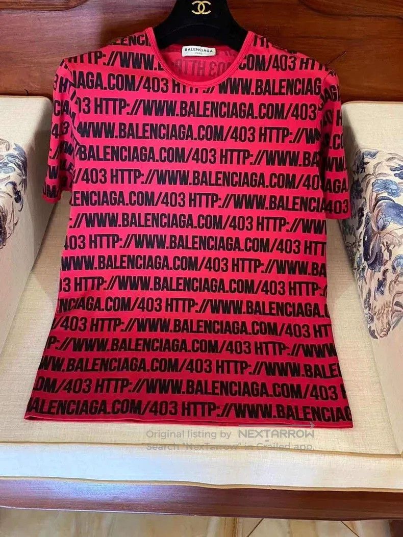 Balenciaga Balenciaga Red T-Shirt Size US XL / EU 56 / 4 - 3 Thumbnail