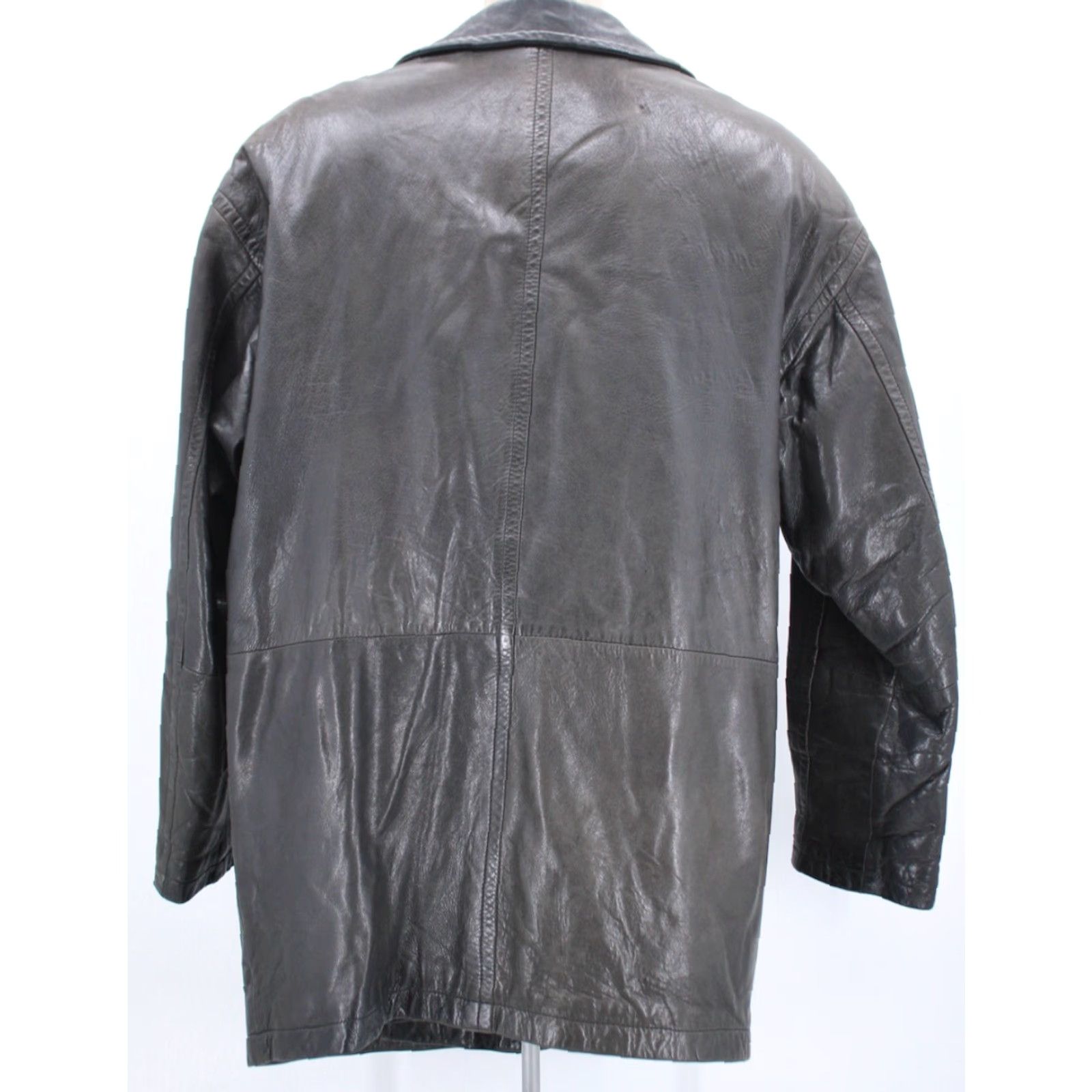 Andrew Marc Andrew Marc Leather Jacket Mens Pea Coat Jacket L Black 90s 2000s Vintage Size US L / EU 52-54 / 3 - 2 Thumbnail