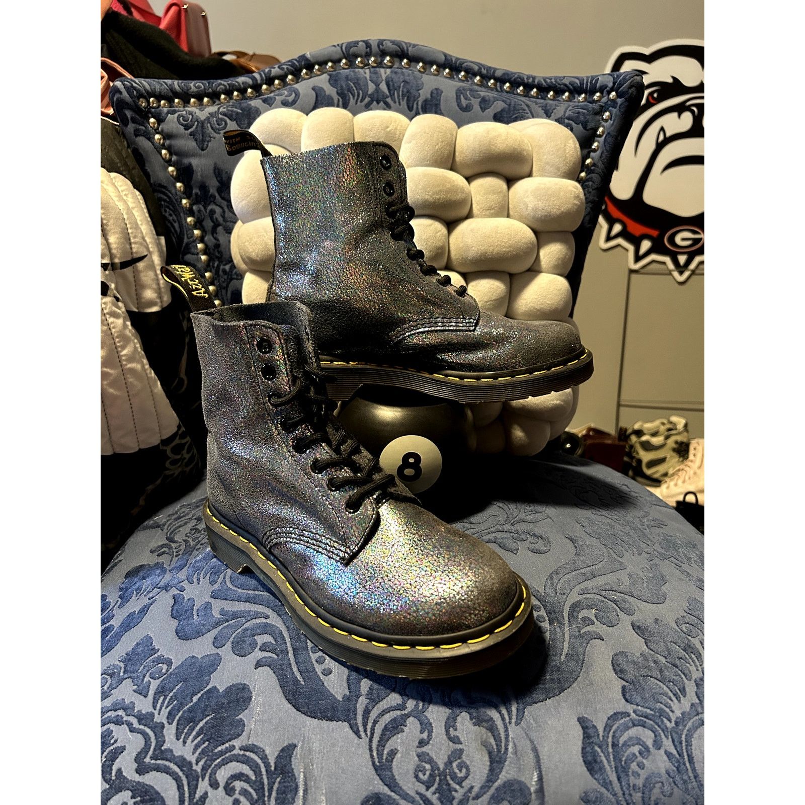 Dr. Martens Dr Martens Blue Glitter Suede Pascal size 7/EU 38 Size US 7 / IT 37 - 1 Thumbnail