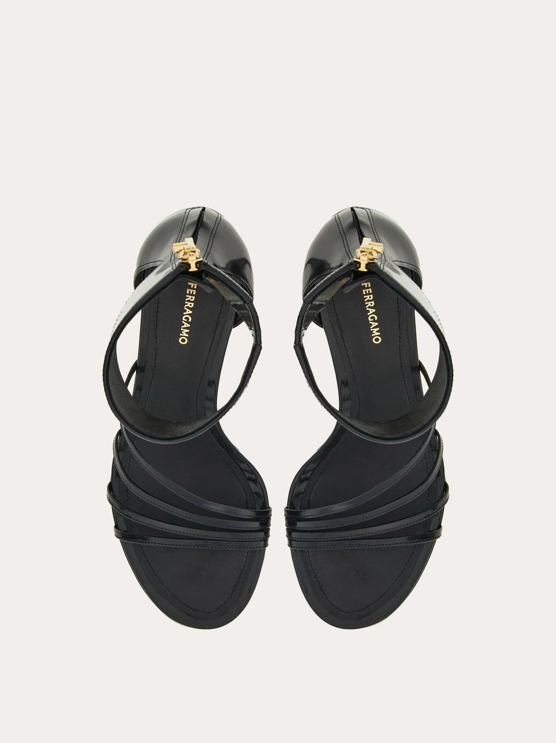 Salvatore Ferragamo o1s1rm0924 Curved Heel Sandals in Black Size US 7.5 / IT 37.5 - 2 Thumbnail