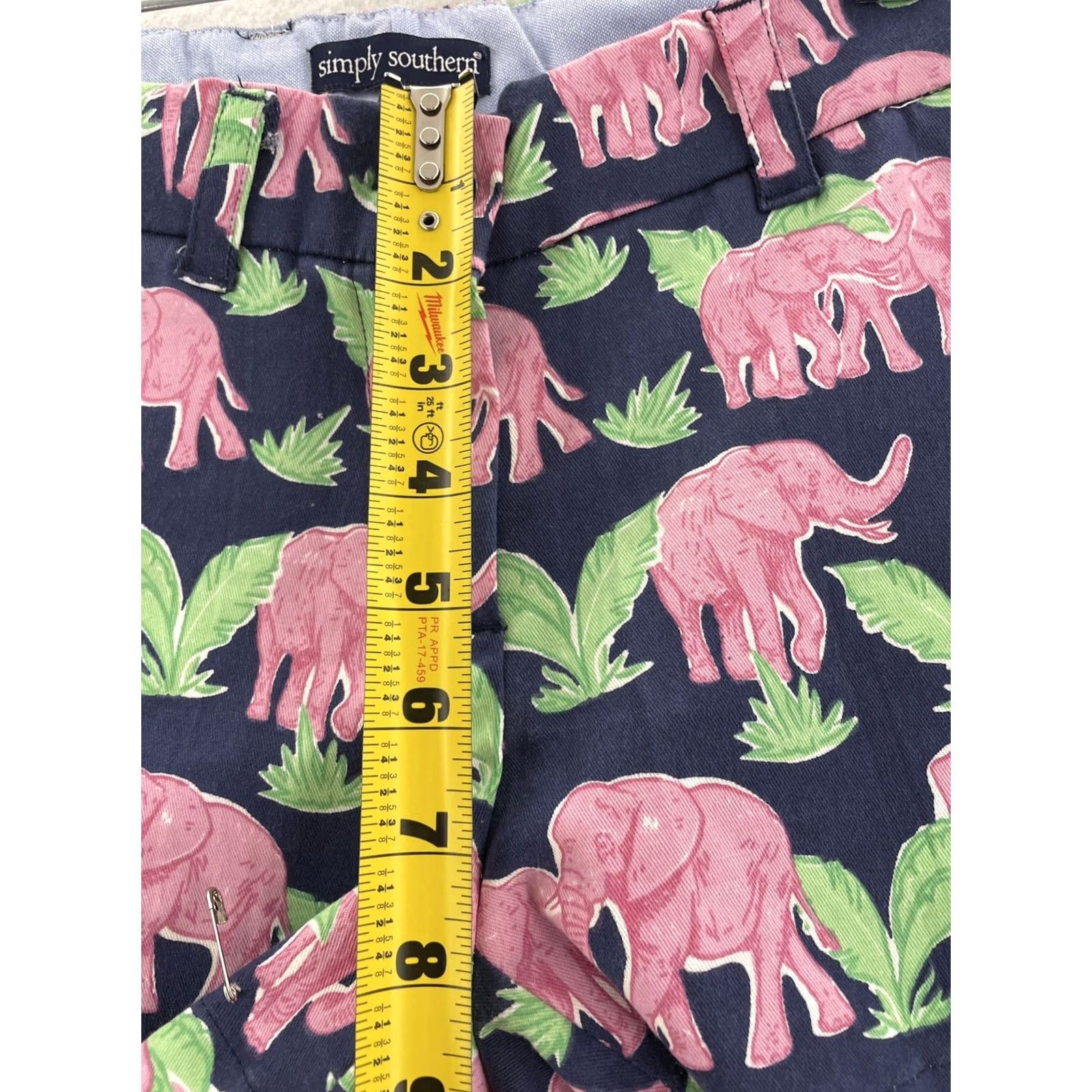Vintage Simply Southern Shorts Womens 2 Blue Elephants Slash Pockets Size 26" / US 2 / IT 38 - 7 Thumbnail