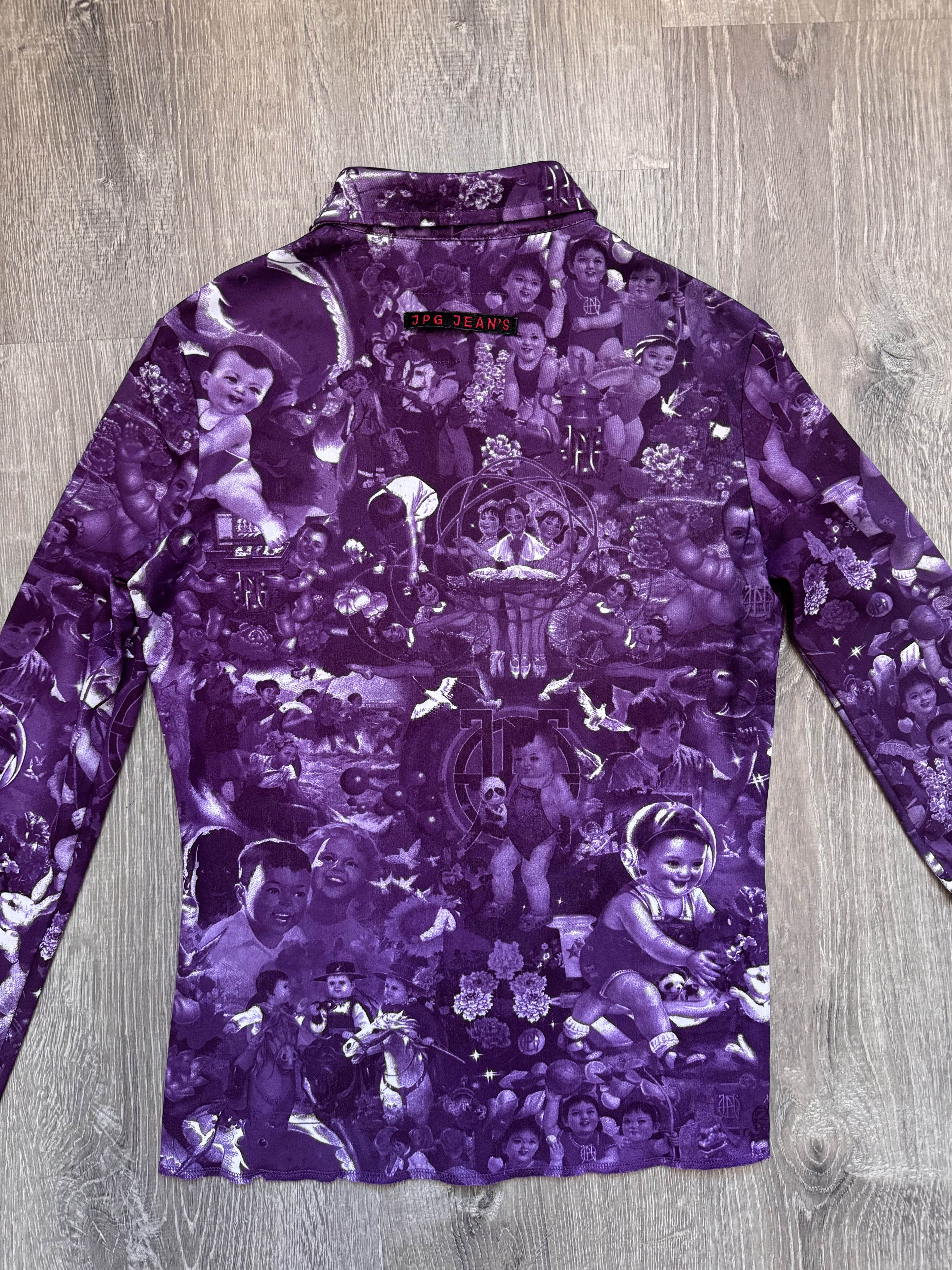 Jean Paul Gaultier Jean Paul Gaultier Chinese Baby Propaganda Purple Shirt Size US S / EU 44-46 / 1 - 6 Thumbnail