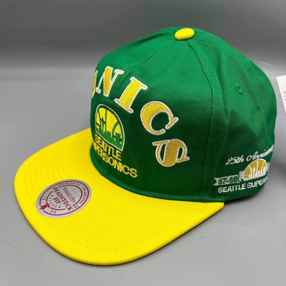 Mitchell & Ness Seattle Supersonics Hat Men Mitchell & Ness Snap Back Cap Size ONE SIZE - 3 Thumbnail