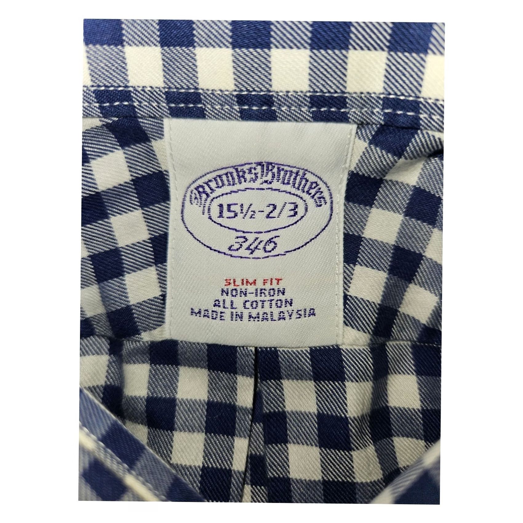 Brooks Brothers VINTAGE Brooks Brothers Button-Up Shirt Long Sleeve Men's 15 1/2 Blue Check Slim Fit 42 in Chest Brown? Size US M / EU 48-50 / 2 - 2 Thumbnail