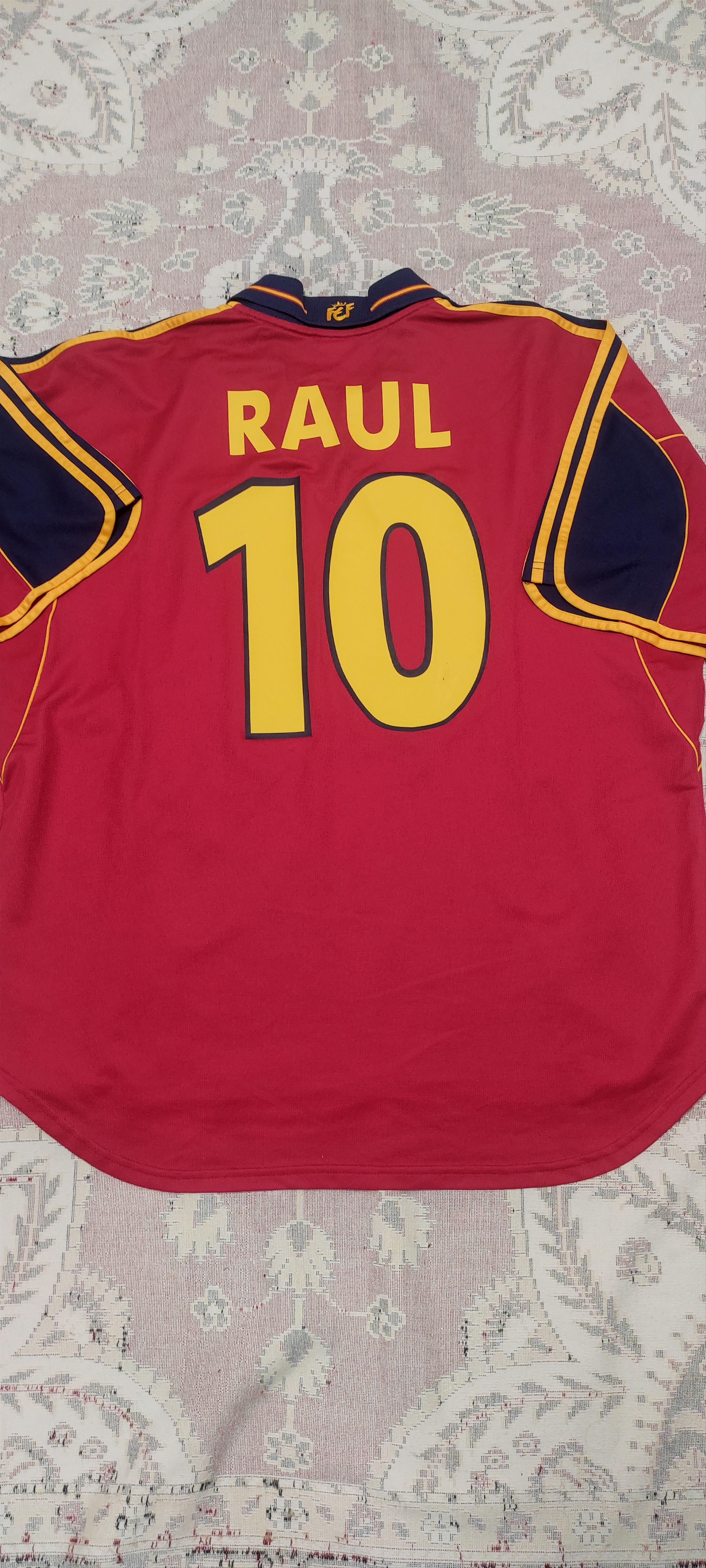Adidas Spain #10 Raul Home football shirt 1999 - 2001 Rare Size US XL / EU 56 / 4 - 1 Thumbnail