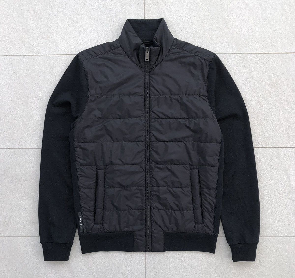 Prada SS19 Prada Black Nylon Paneled Hybrid Jacket Size US M / EU 48-50 / 2 - 14 Thumbnail