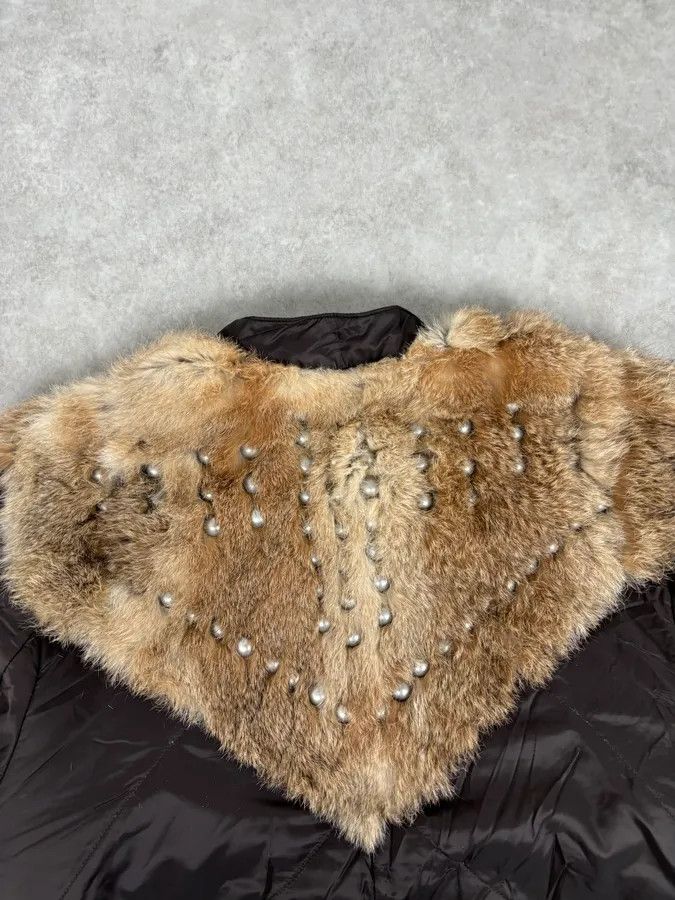Diesel 2000s Diesel Fur Studded Shoulders Brown Puffer Jacket Size US M / EU 48-50 / 2 - 6 Thumbnail