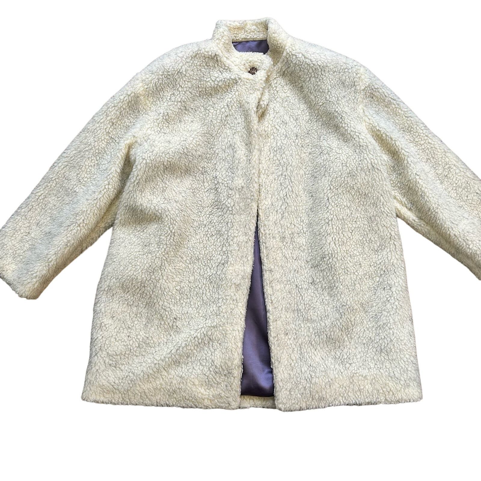 Vintage Vintage Faux Fur Sherpa Teddy Jacket Cream Handmade Mob Wife Size XL / US 12-14 / IT 48-50 - 1 Thumbnail