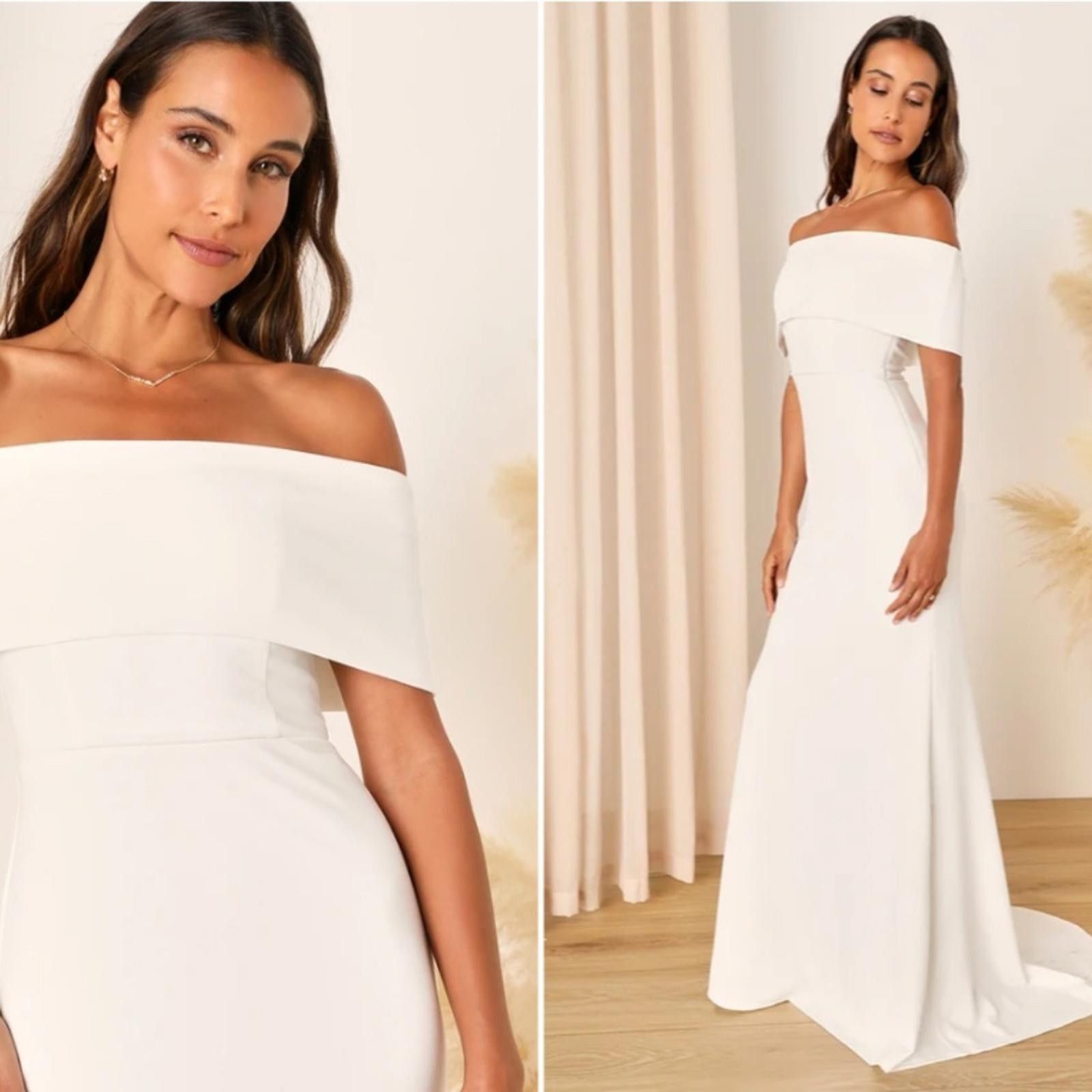 Lulus LULUS Bridal Wedding Chic Minimalist Mermaid Trumpet Gown Size M / US 6-8 / IT 42-44 - 4 Thumbnail