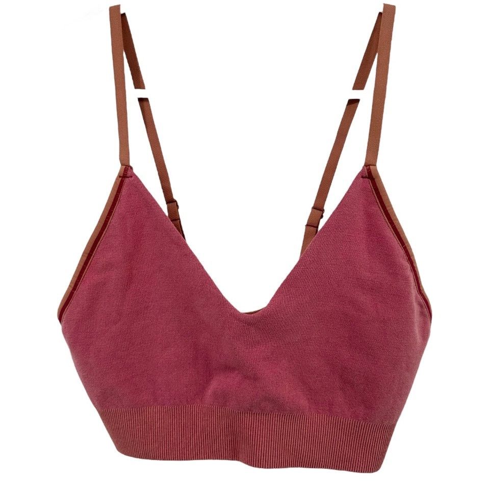 Prana prAna Sopra Seamless Sports Bra Adjustable Ribbed Pink M Size ONE SIZE - 2 Thumbnail