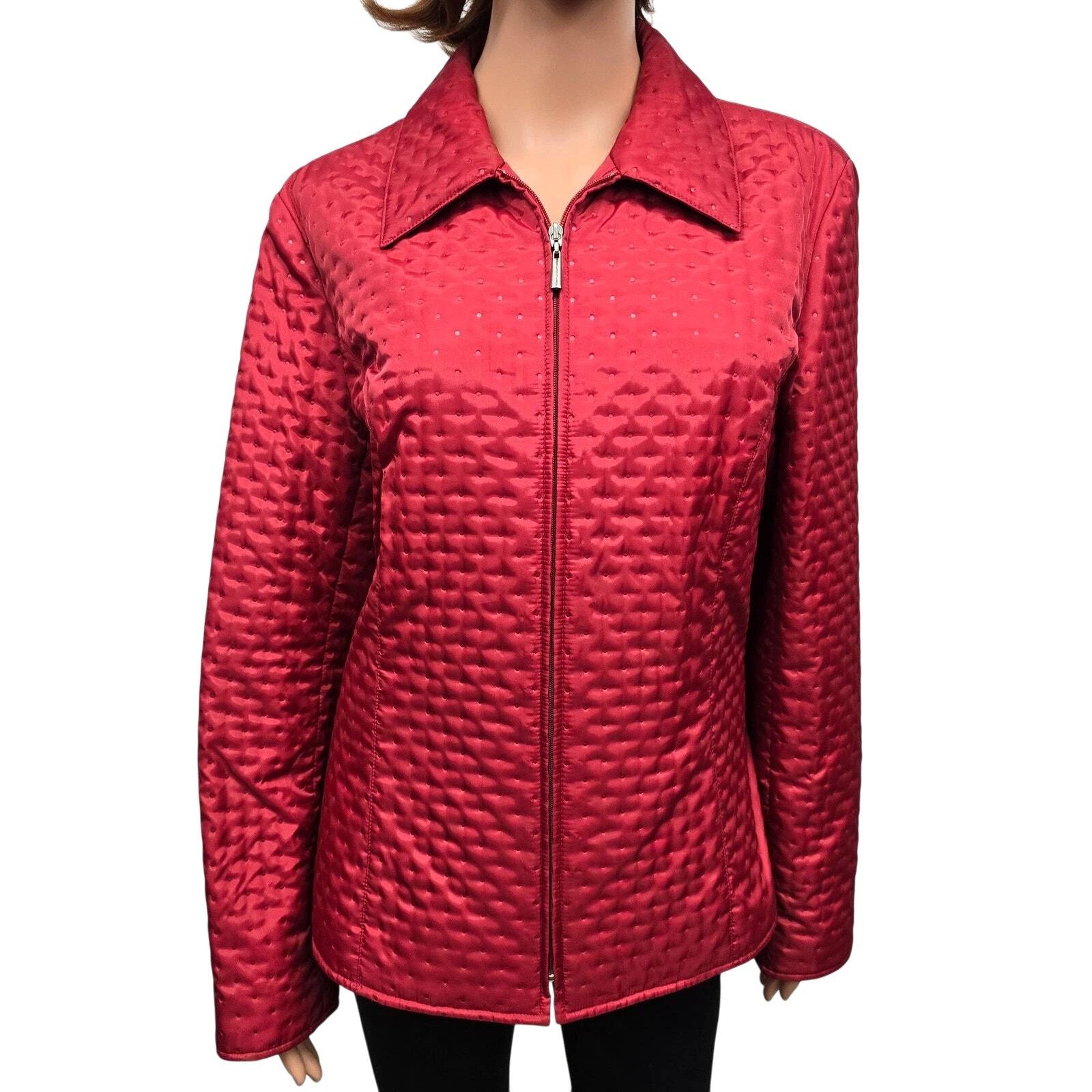 Robert Talbott × Vintage Talbots Quilted Puffer Jacket Full Zip 14 Light Insulated Size XL / US 12-14 / IT 48-50 - 2 Thumbnail